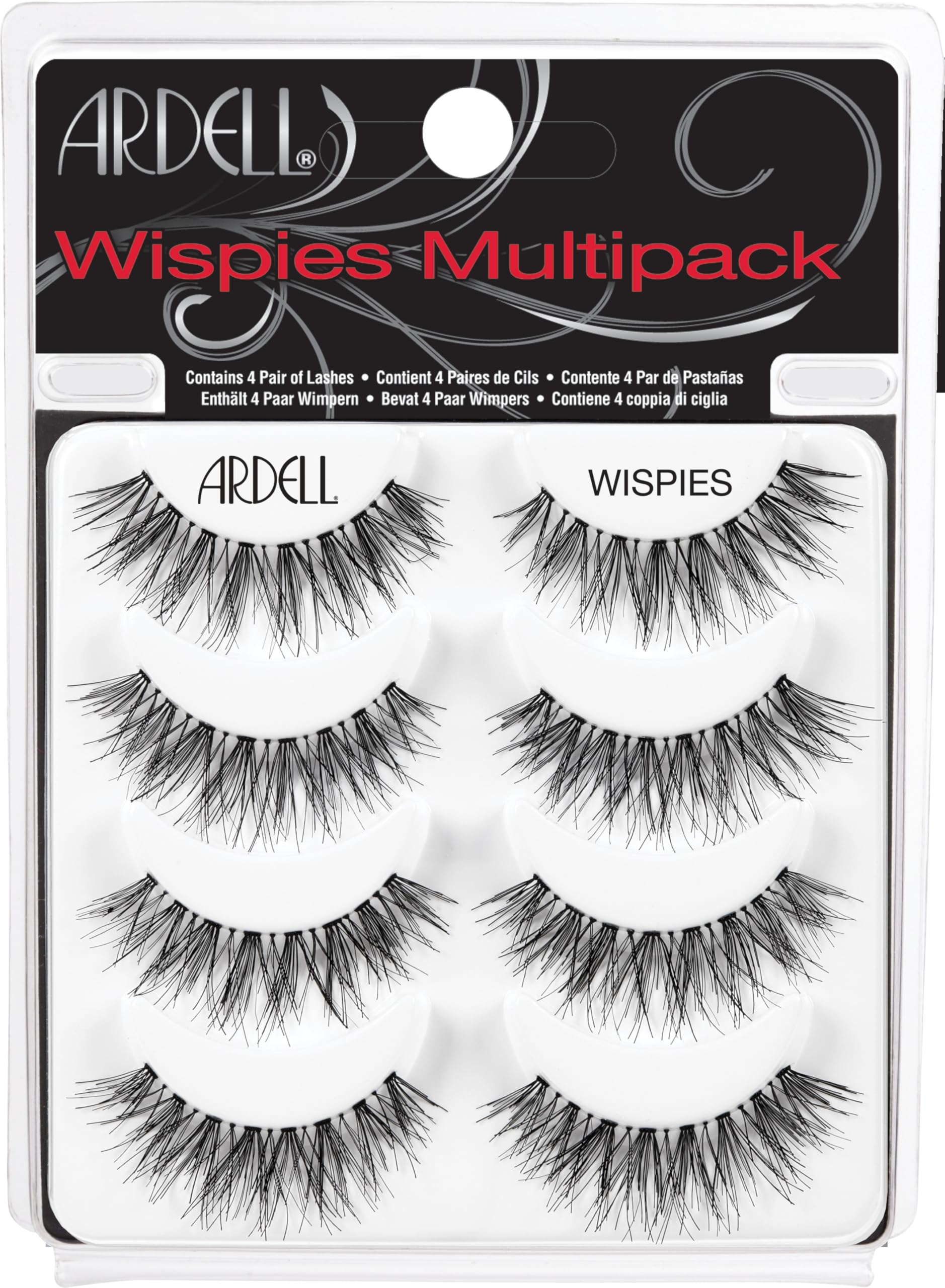 Ardell Demi Wispies False Eyelashes, Feathered Invisiband Lashes, 4 Pairs (Pack of 1)
