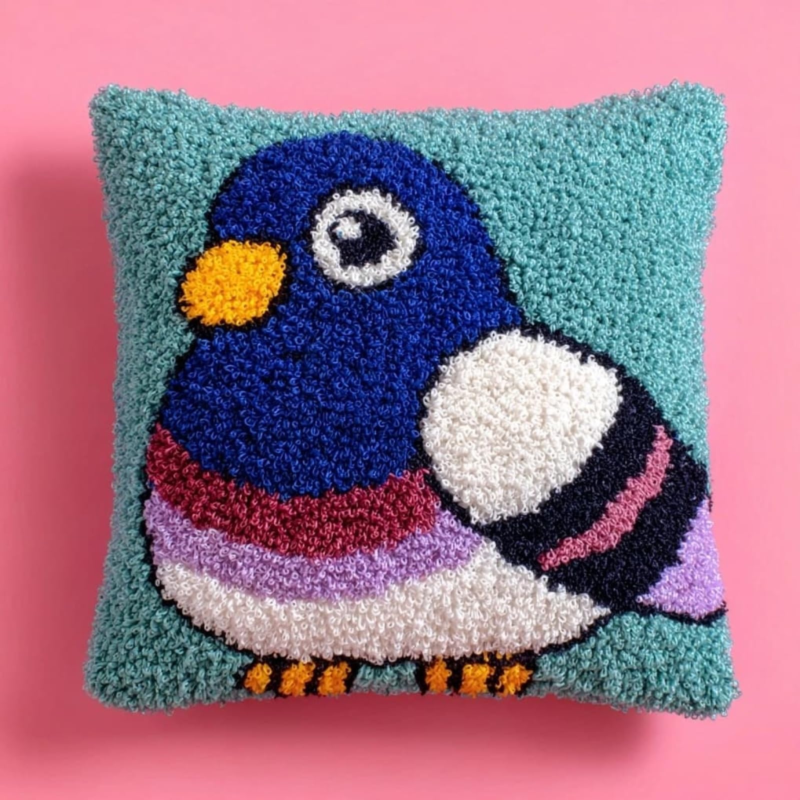 WallustrioaW Latch Hook Kit 43x43cm,Cartoon Pigeon