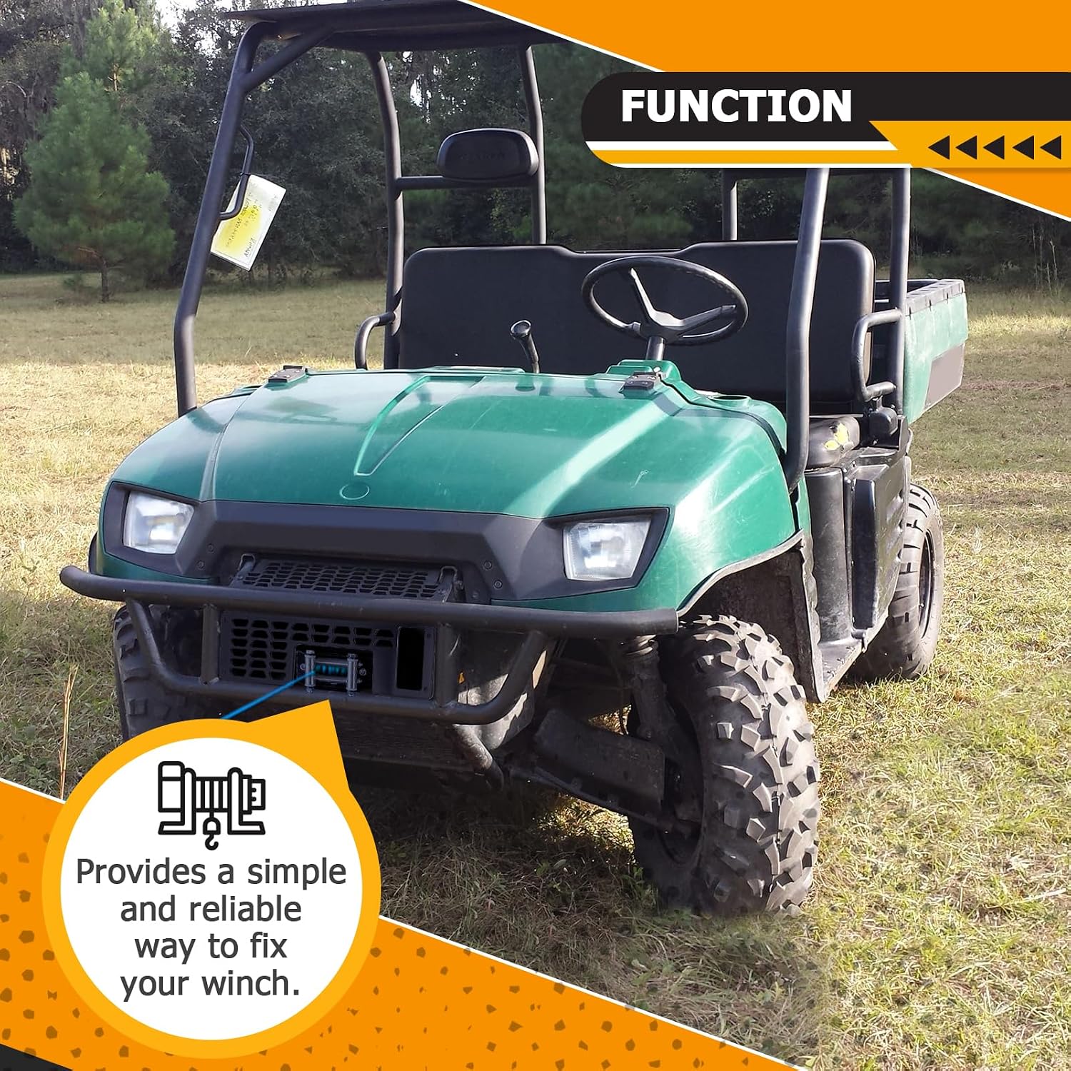WeiSen Winch Mount Bracket Plate Compatible with Polaris Ranger 425 500 700 Full-Size 2001-2009