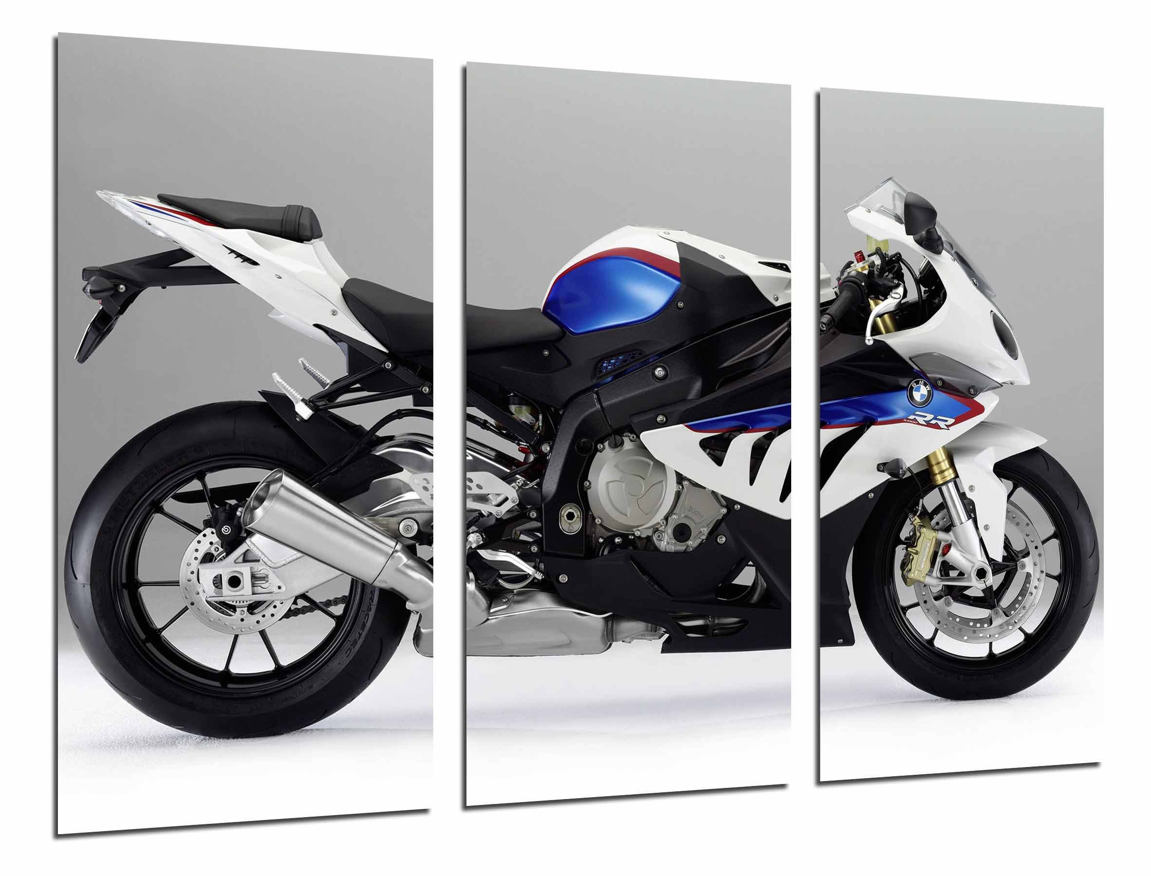 Tableau BMW Motorcycle impression sur bois déco moderne 97x62 cm