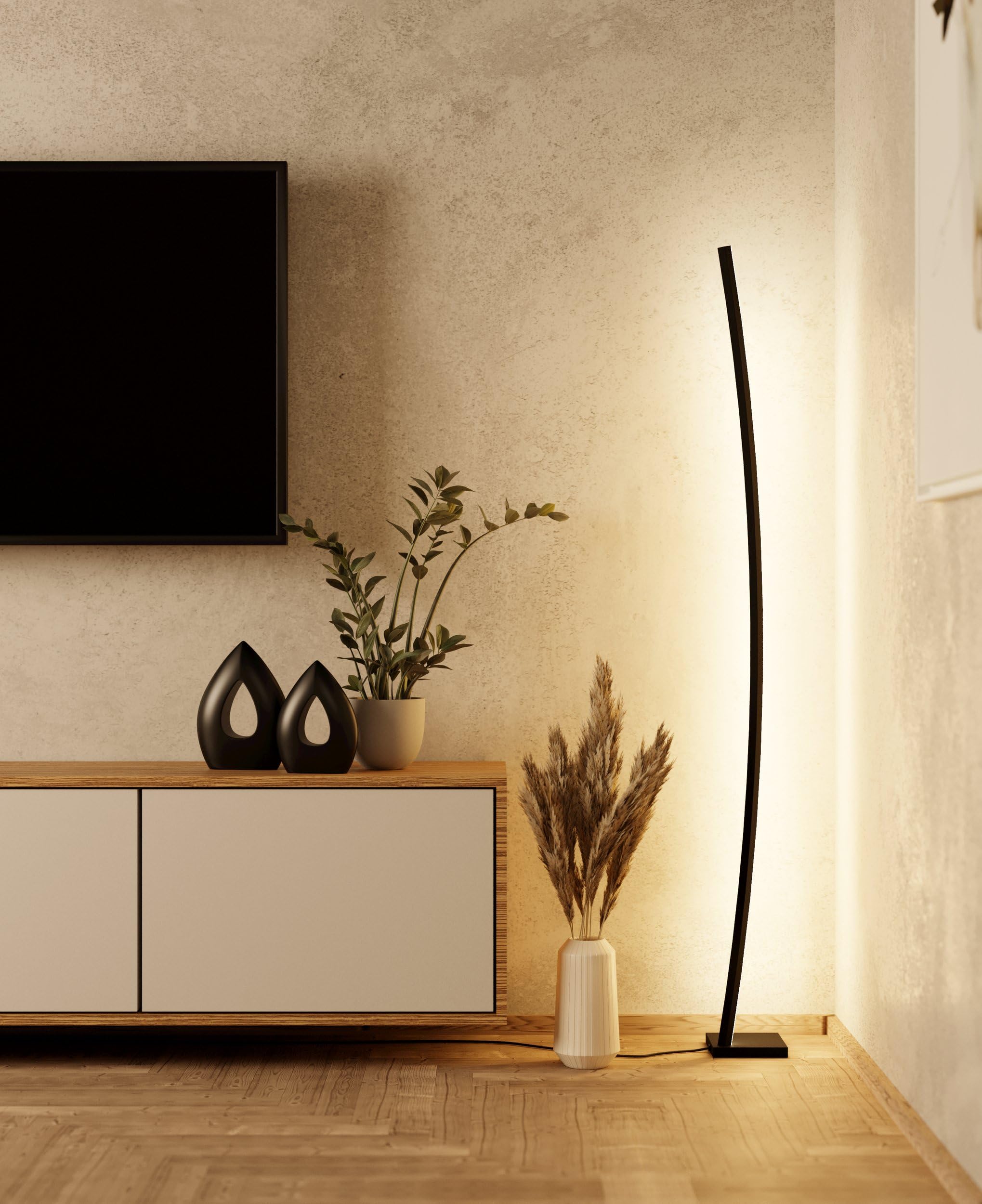 Eglo Lampada da terra LED Picacha, illuminazione soggiorno con luce