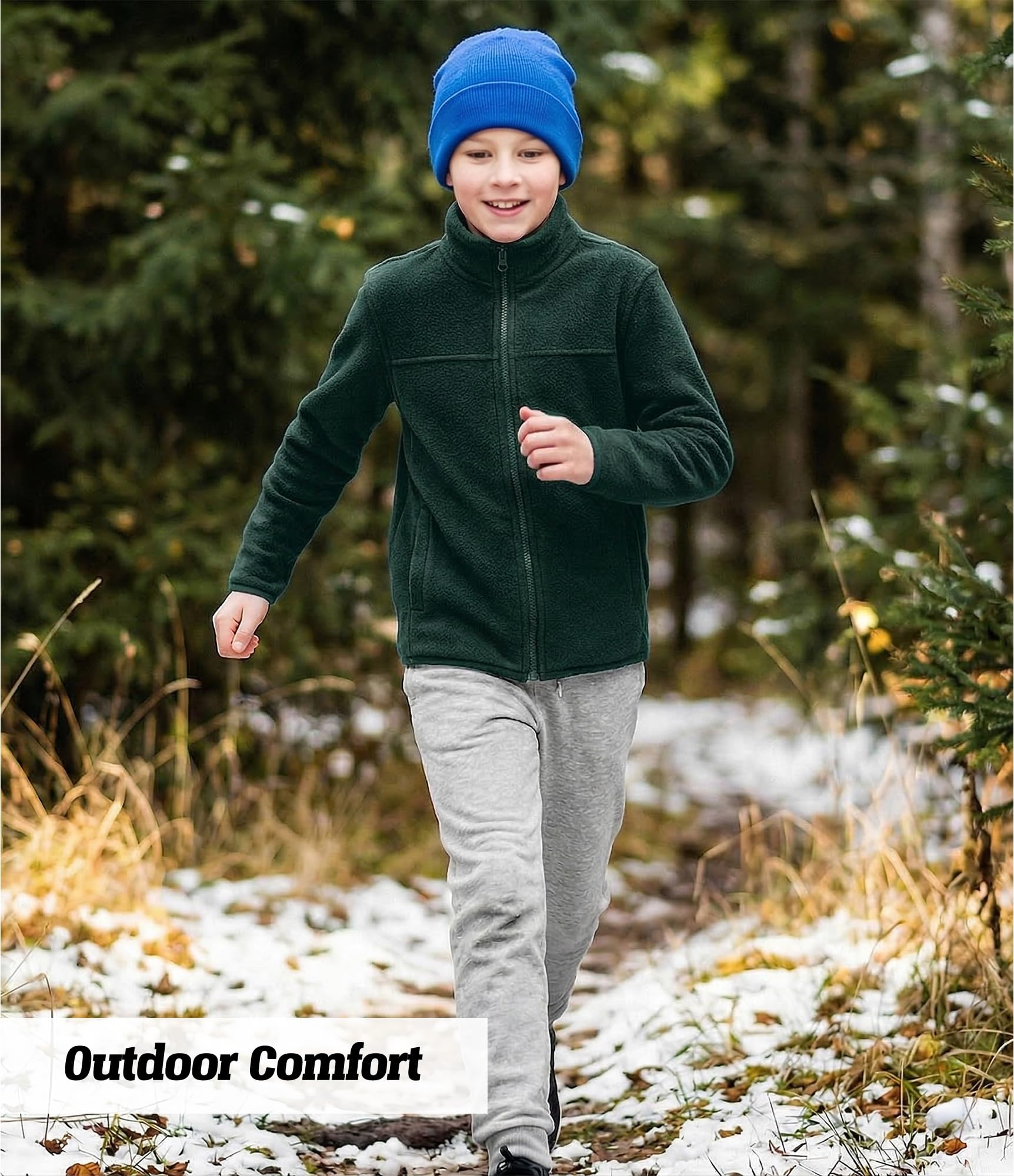 Spring&Gege Fleece Jacket Classics Full Zip Blouson de Sport Garçon
