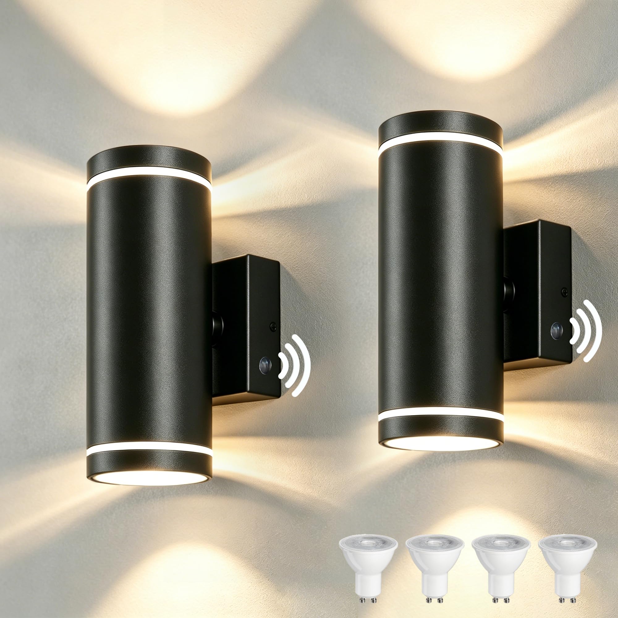 YOVGQOLV Dusk to Dawn Outdoor Wall Lights Up Down Lights IP65 GU10