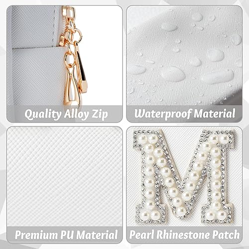 Miniatura 3 de Y1tvei Bride Patch MRS Varsity Letter Neceser de piel sintética impermeable portátil con cremallera, organizador de viaje para mujeres y niñas,
