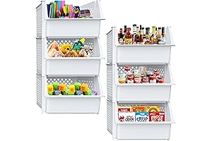 Skywin Stackable Open Front Storage Bins for Pantry and Kitchen Organization Essentials