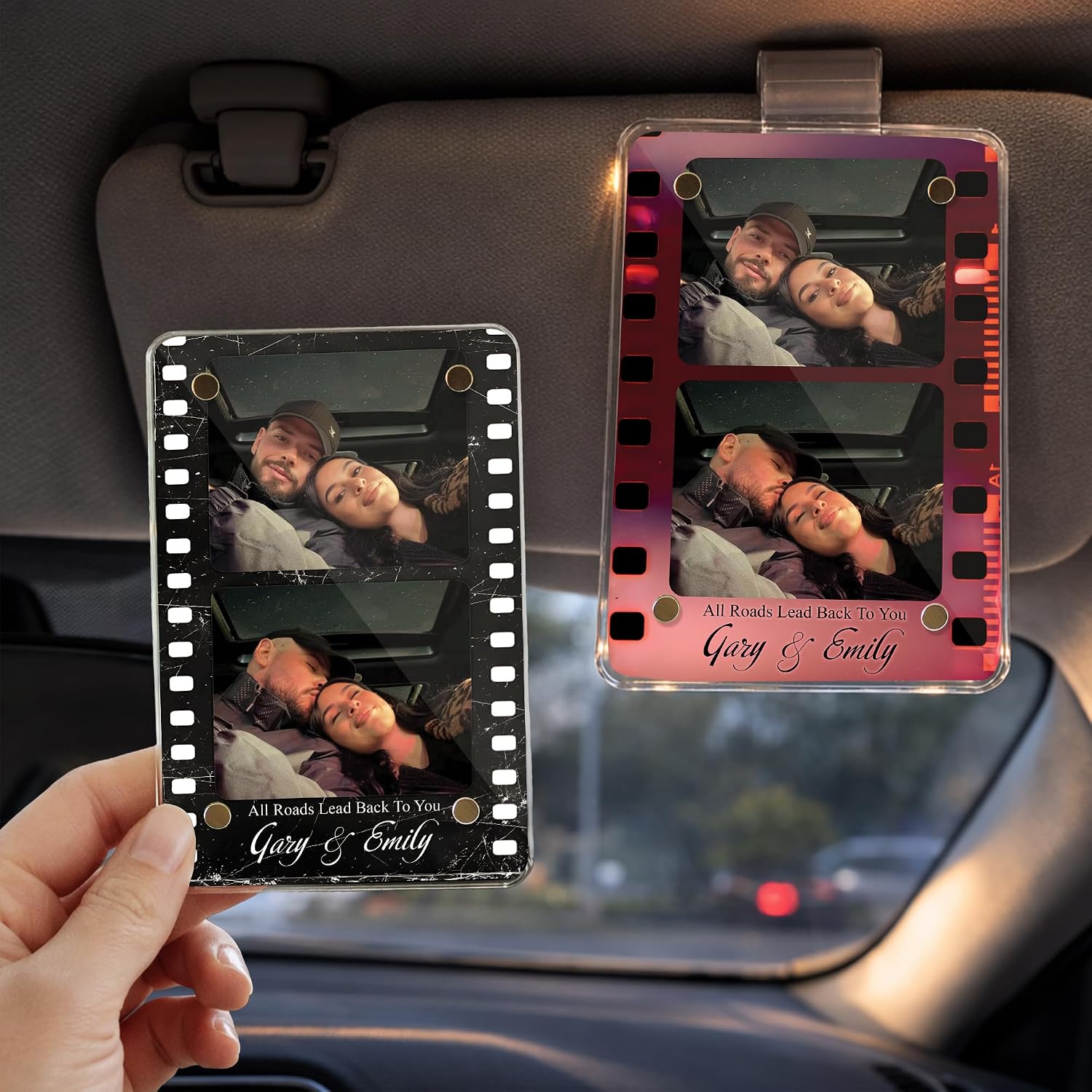Personalized Drive Safe I Love You Car Visor Clip Custom Photo, Personalized Couple Picture Sun Visor Clip, Custom Photo Car Decor, Valentine Gifts for Boyfriend, Husband