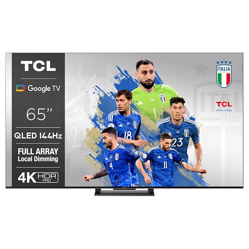 Immagine del prodotto TCL 65T8A TV QLED 65”, VRR 144Hz, 4K Ultra HD, Full Array Local Dimming, Google TV (Dolby Vision & Atmos, Controllo vocale Google Assistant hands-free, compatibile con Alexa)