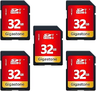 Gigastone SD Card 32GB 5-Pack UHS-I U1 Class 10 SDHC Memory Card High-Speed Full HD Video Canon Nikon Sony Pentax Kodak Olympus Panasonic Digital Camera