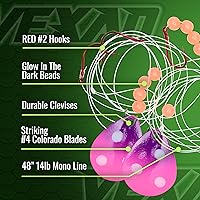 Vista 3 de Vexan Glow Walleye Spinner Rig - Worm & Crawler Harnesses for Live Bait Fishing