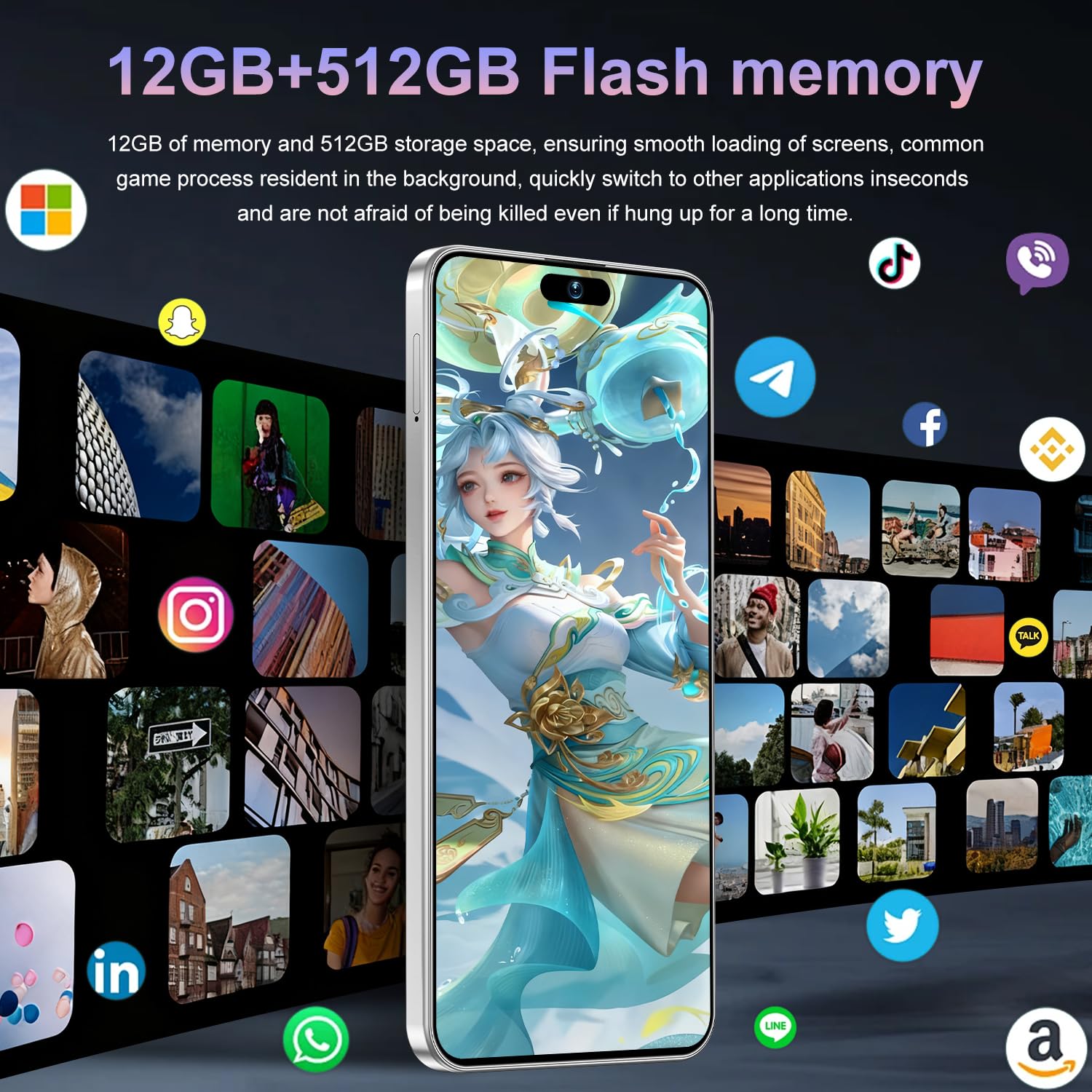 17PROMA X Smartphone: Snapdragon 8 Gen 3, 12GB RAM + 512GB Storage, 7000mAh Battery, 6.99-inch Display, 68MP+108MP Camera, Android 15, 5G, Dual SIM - Superior OS Outperforms Competitors (Pink)