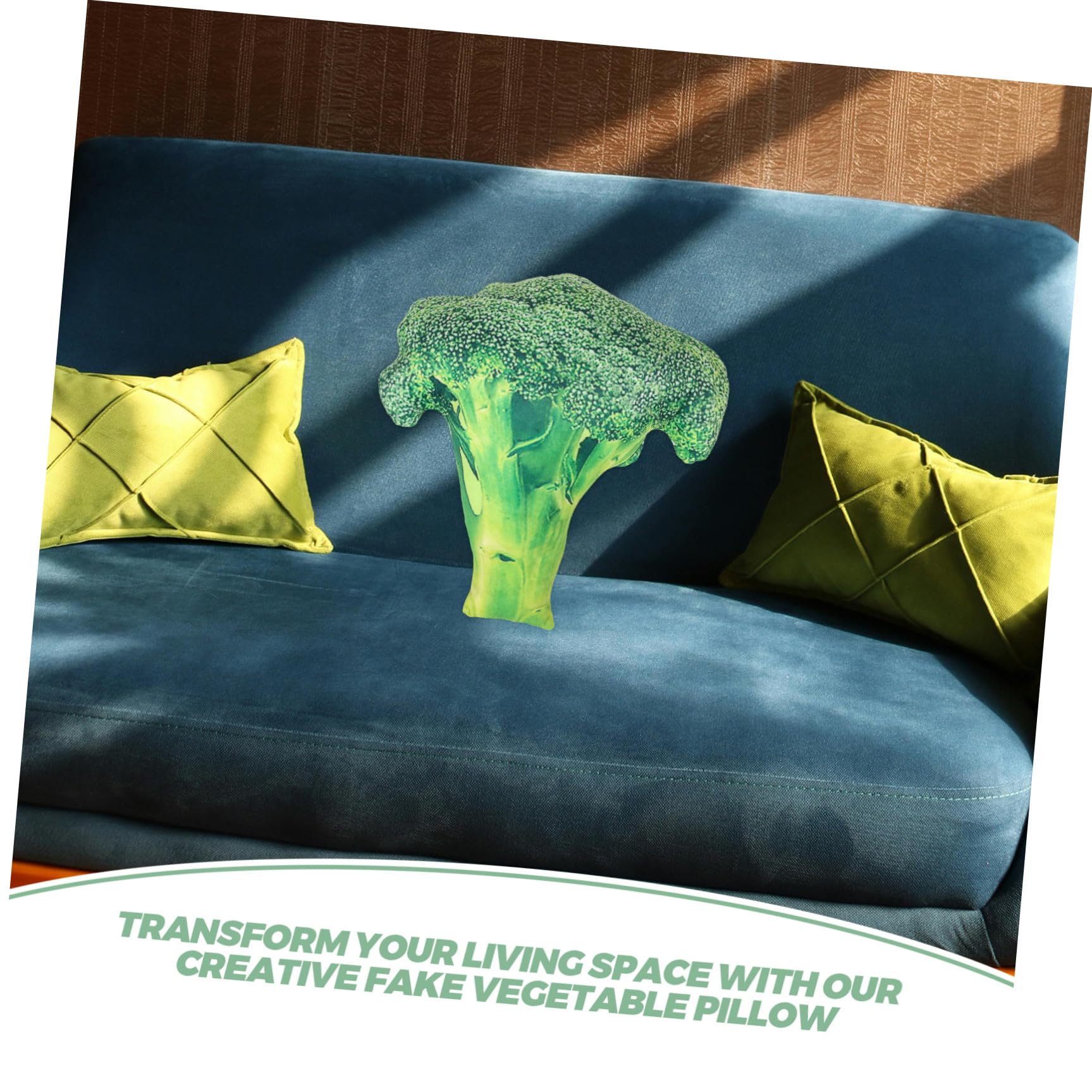 TOYANDONA Cuscino Vegetale a Forma di Broccoli Morbido e Realistico per Divano e Letto, Peluche Simpatica Decorazione per Casa, Sicuro per Bambini e Adulti, Resistente e Soffice