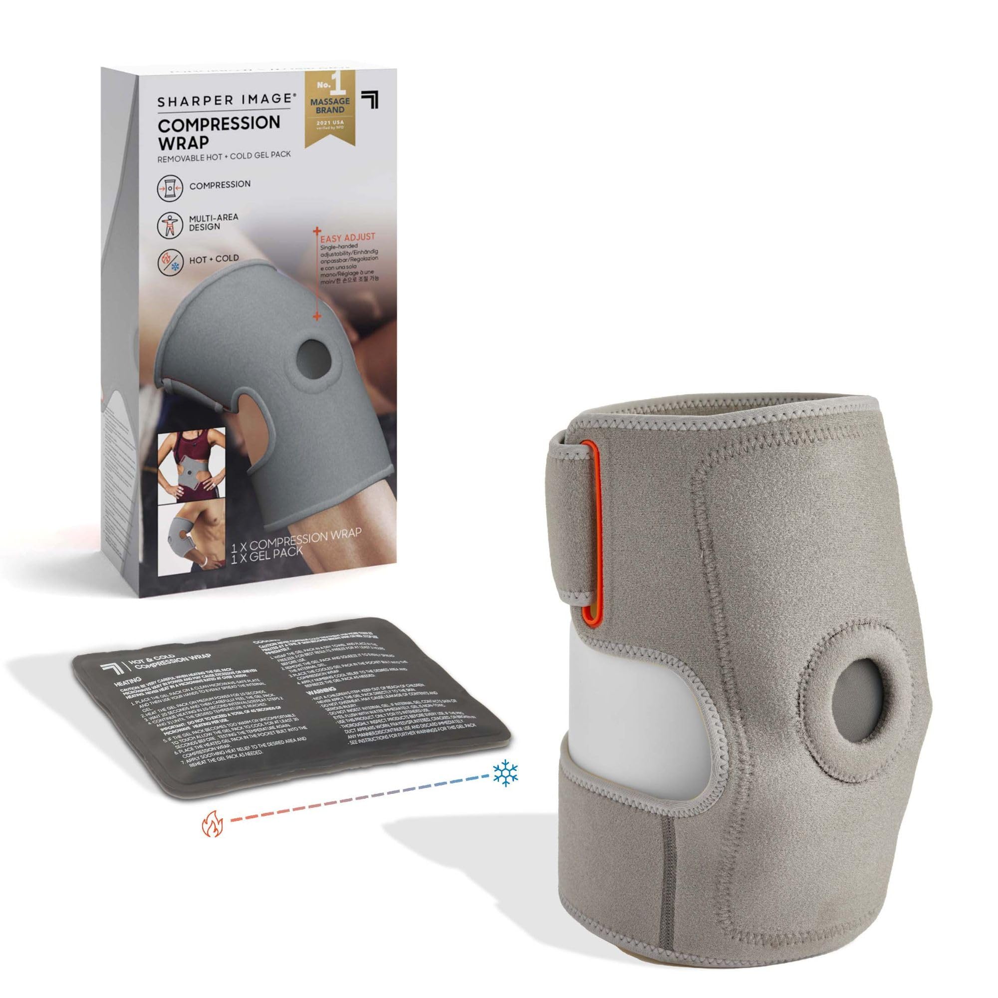 Sharper Image Hot & Cold Compression Wrap - Grey