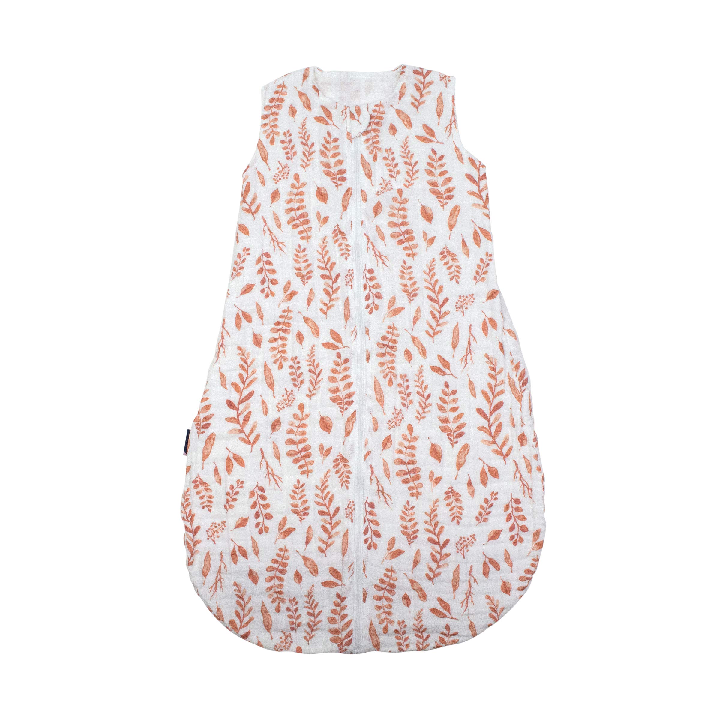 Bebe au LaitPremium Muslin Bedtime Sleeper, 6-12 Months - Pink Leaves