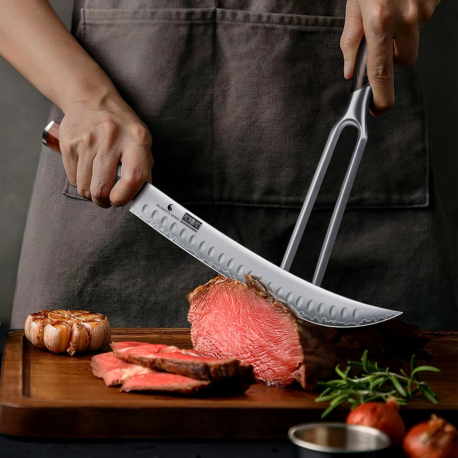 HOSHANHO 12" Brisket Slicing Knife, Butcher Breaking Knife for Meat & BBQ — Amazon image 2