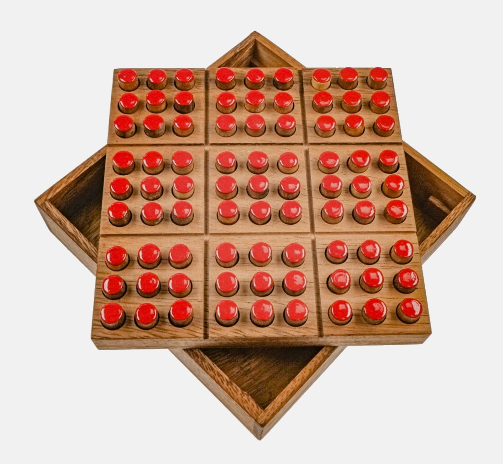 LOGOPLAY Memoria: Gioco Da Tavolo In Legno Con 81 Spine Colorate, Per 2-6 Giocatori, Scatola Viaggio 15,5x15,5 Cm - 4