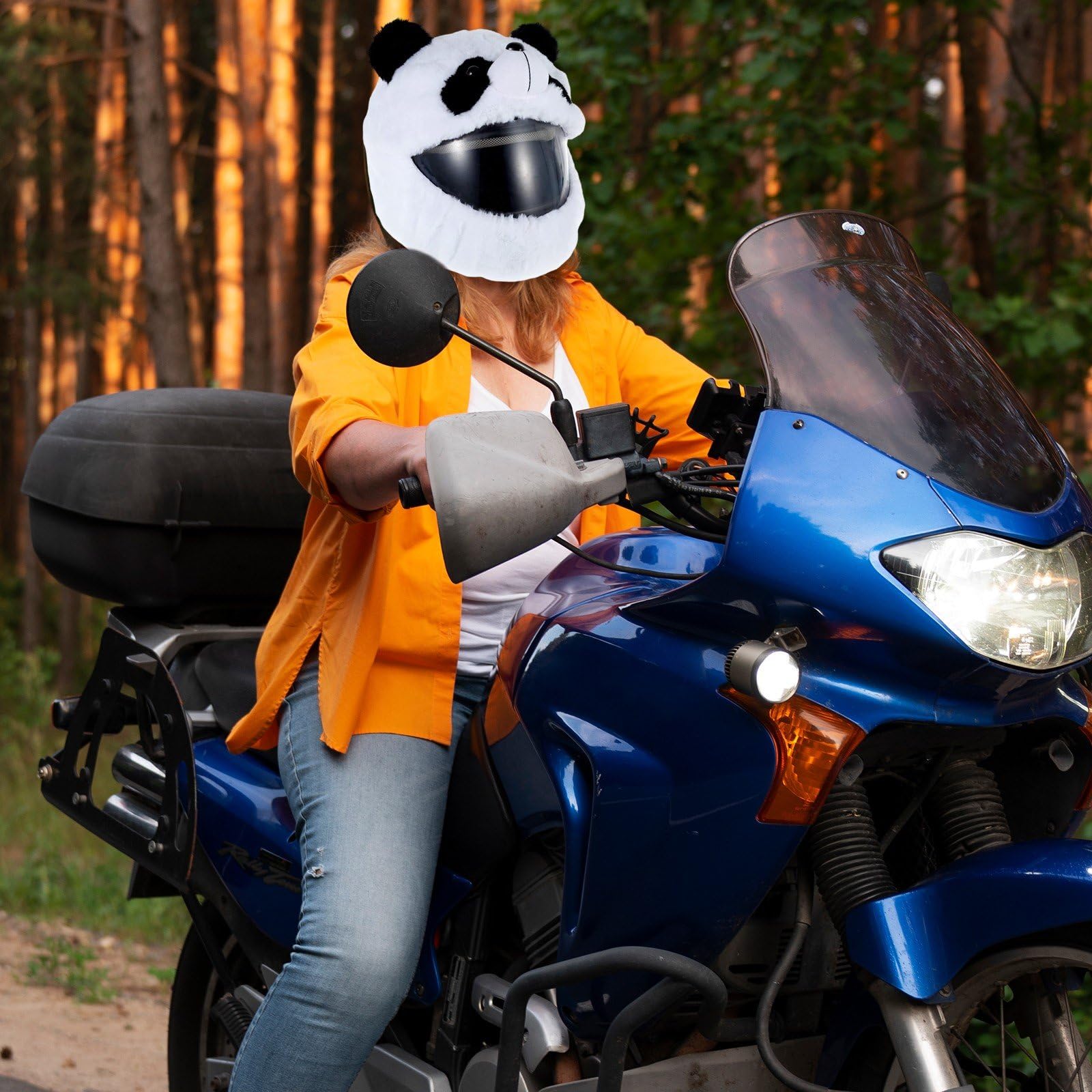 Chuarry Cute Panda Motorcycle Helmet Cover - Plush Dust Protector For Full Face Helmets