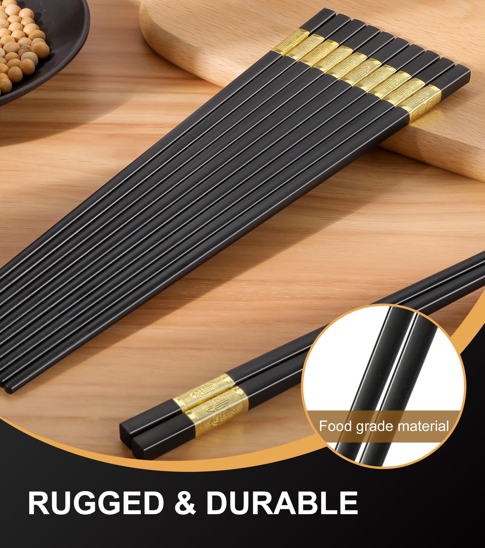 Lot de 100 paires de baguettes | Réutilisables | Passe au lave-vaisselle | En vrac | Lavables | Métal | Adultes - (24 cm)