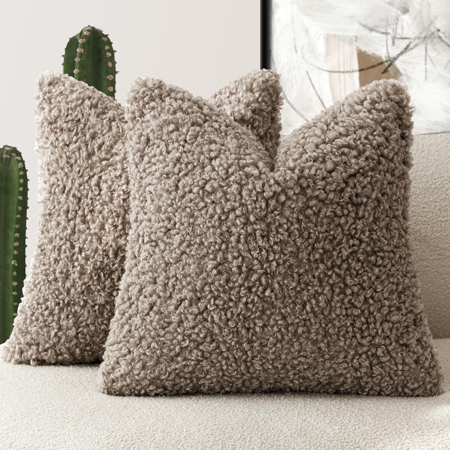 Foindtower Teddy Sherpa Pillow Covers (Pack of 2)