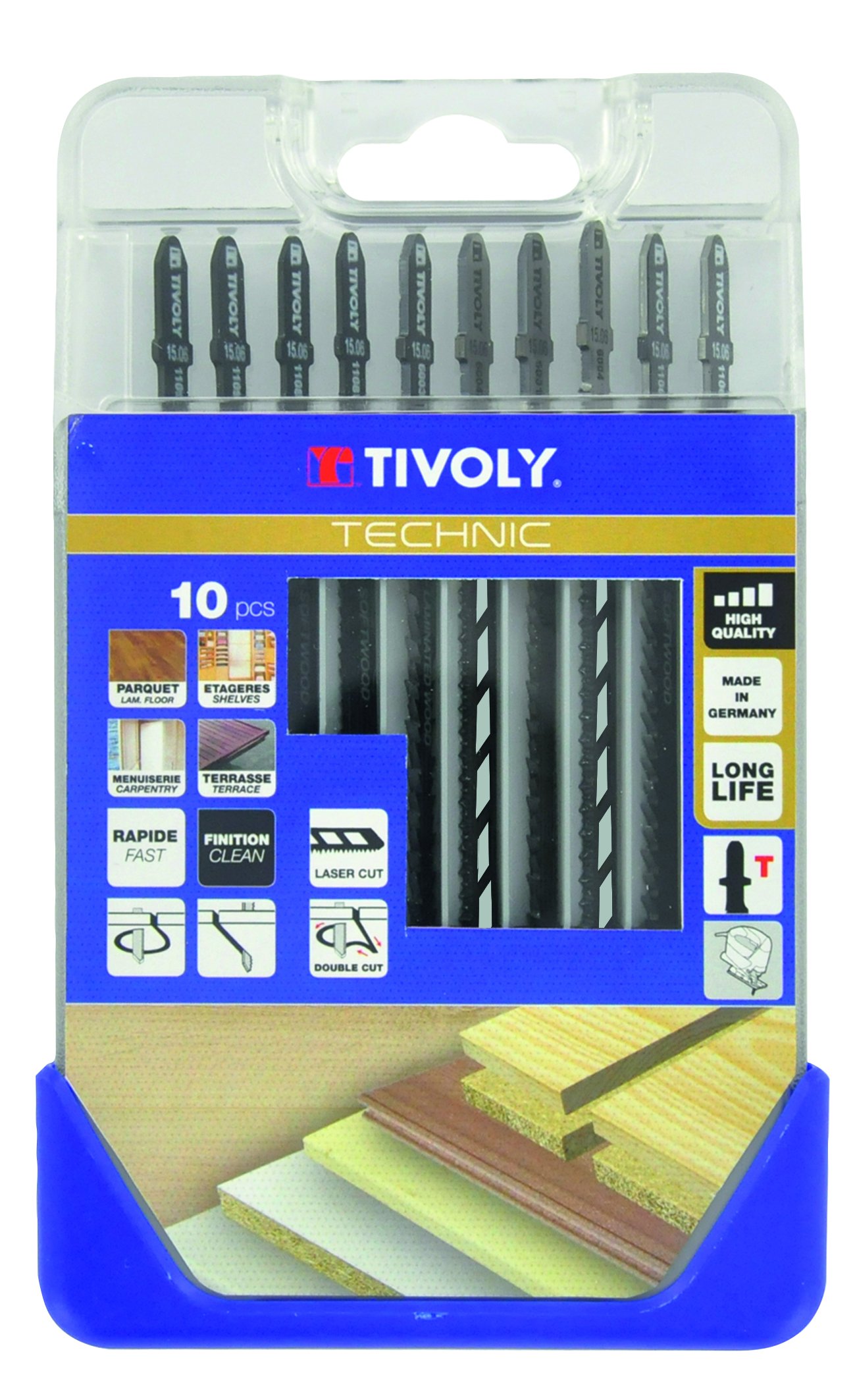 Tivoly XT505570001 Lames de scie sauteuse, Gris, Set de 10 Pièces