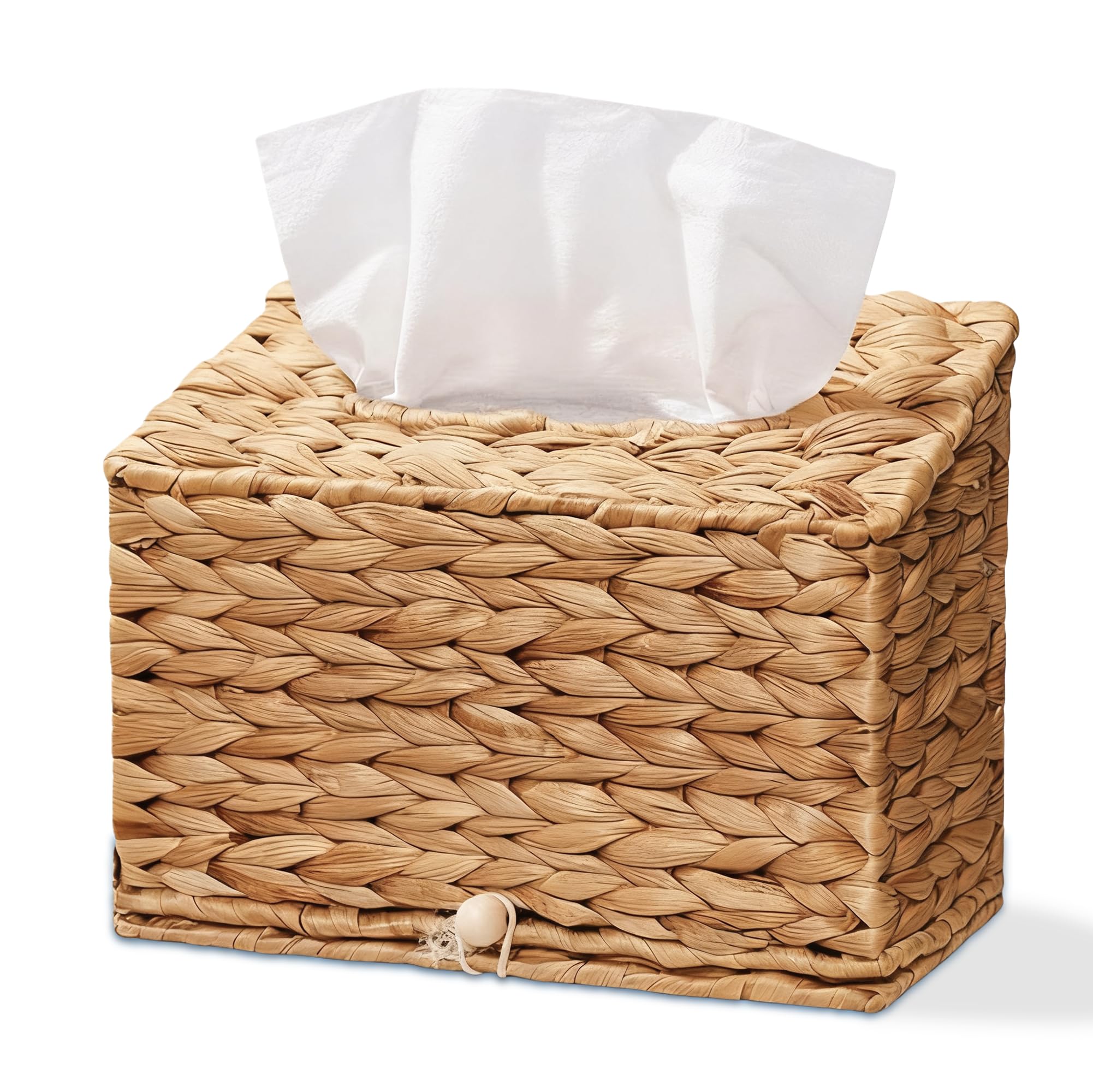 Water Hyacinth Hand Towels Box Cover for Kleenex Disposable Paper Hand Towels Handwoven Towel Holder Wicker Tissue Box