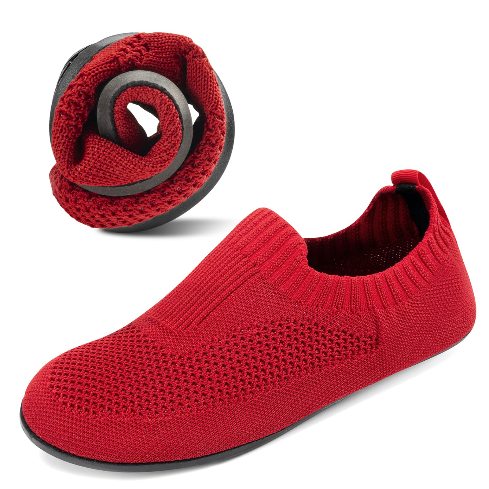 KOWAYI Hausschuhe Herren Damen Rutschfeste Slipper Atmungsaktive Leichte Hüttenschuhe Barfußschuhe Unisex Flache Pantoffeln