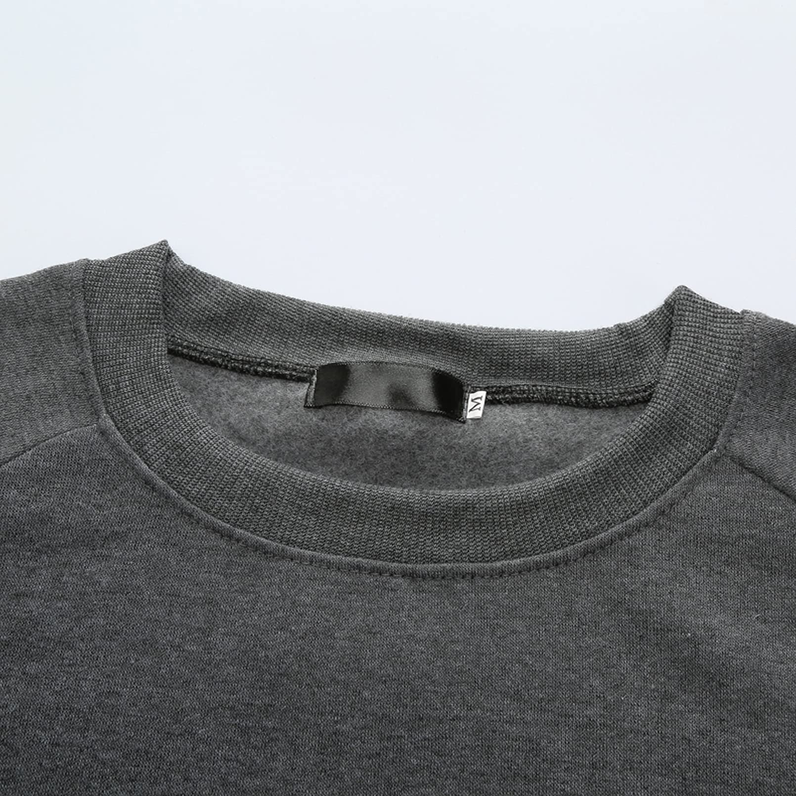 GTHTTT Tee Maglietta Sport Uomo più Velluto Maniche Lunghe T-Shirt Girocollo Pullover Inverno Tinta Unita Felpa per Interni, Lavoro E Viaggi