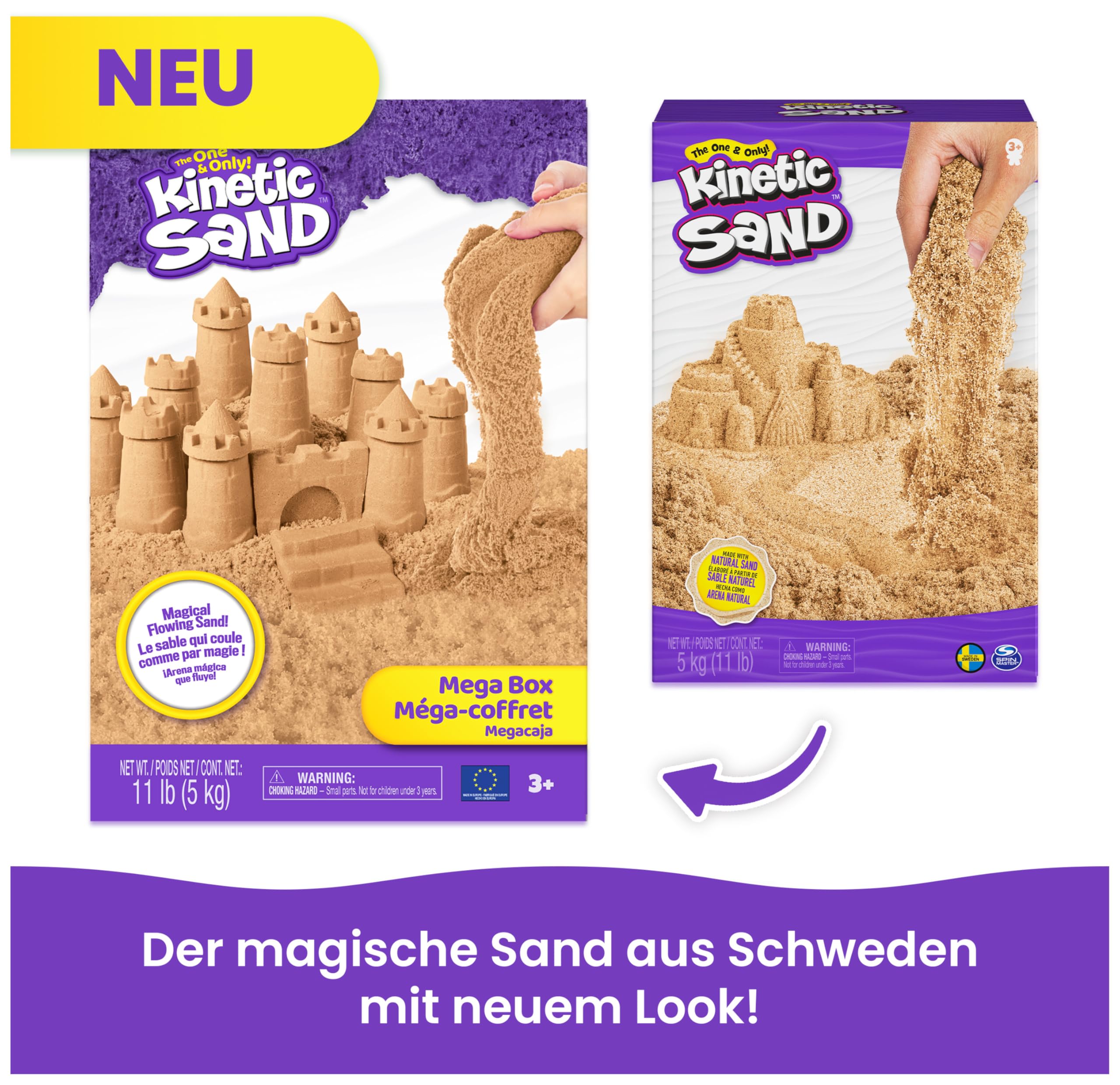 Kinetic Sand 5 kg Nachfüllset Naturbraun - original aus Schweden, ab 3 Jahren