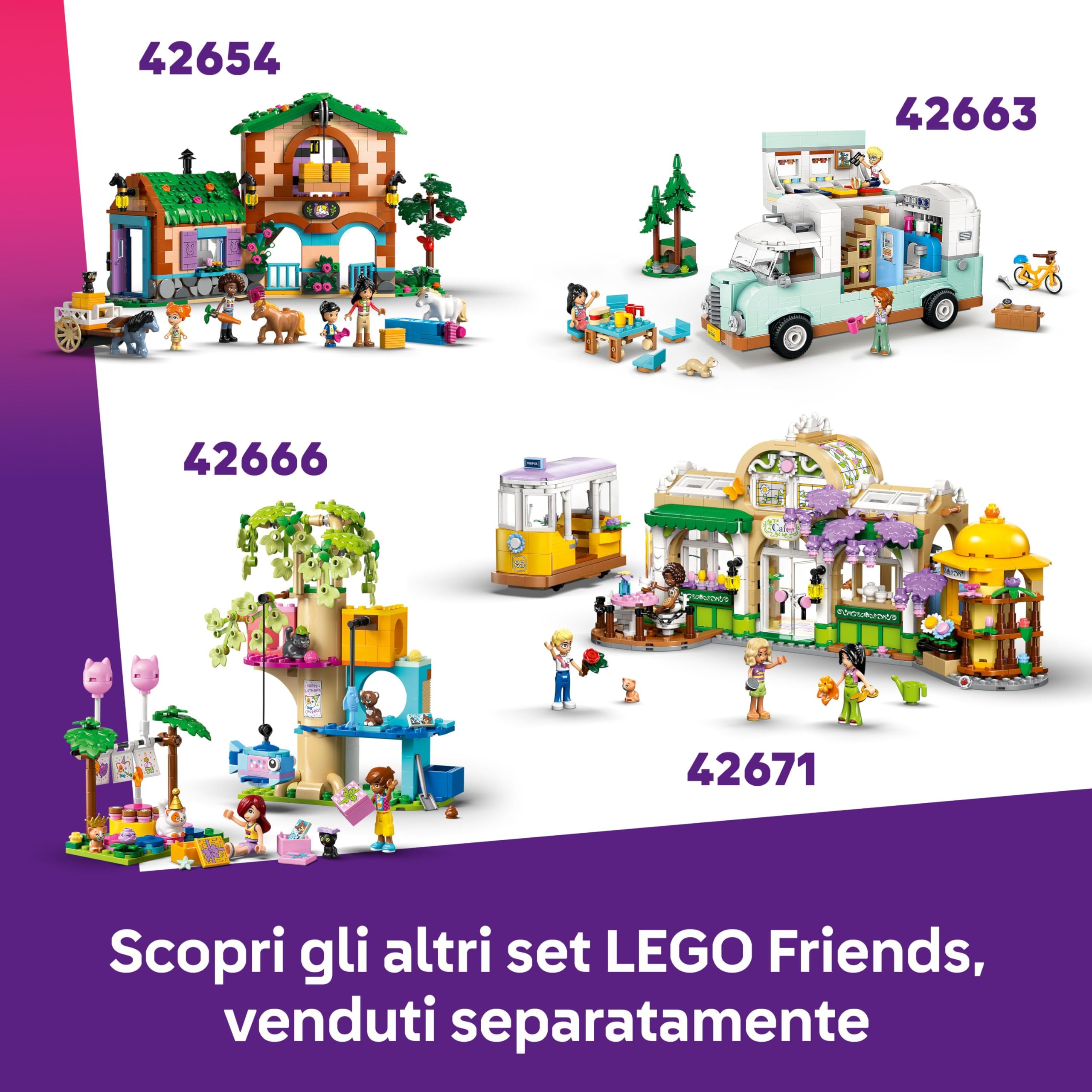 LEGO Friends Vacanza al Beach Resort - Gioco con 6 Mini Bamboline, Animali Giocattolo come Tartaruga e Delfino, Chiosco dei Gelati e Accessori - Regalo di Compleanno per Bambine da 8 Anni - 42673