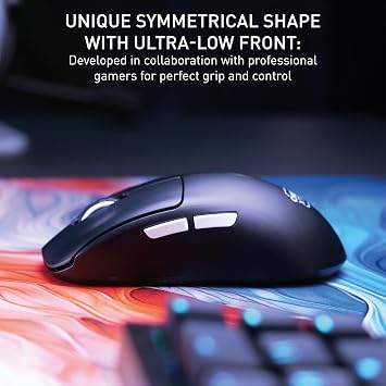 CHERRY XTRFY M68 Pro Wireless, Ultra-Fast Cordless Gaming Mouse, 2.4 GHz RF, Optimised for esports, 8K Mouse, Symmetrical Shape with Low Front, Black