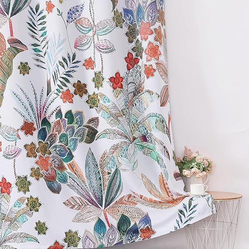 Miniatura 6 de Estelar Textiler Cortinas bohemias para oscurecer la habitación con hojas de arce de 84 pulgadas de largo, juego de 2 paneles para sala de estar,