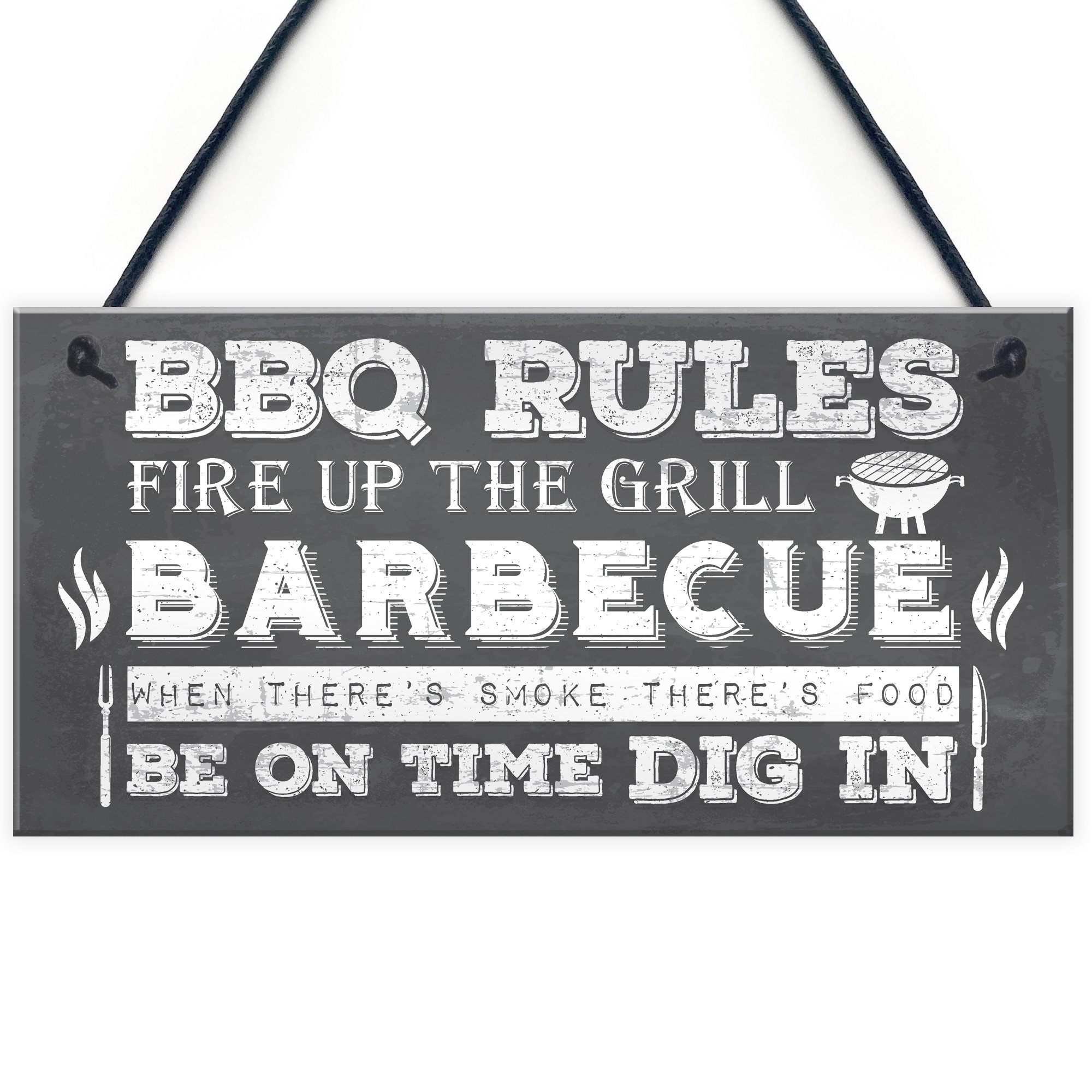 Red Ocean BBQ Barbecue Rules Garden Wall Plaque Pub Bar Home Sign Man Cave Friendship Gift For Him