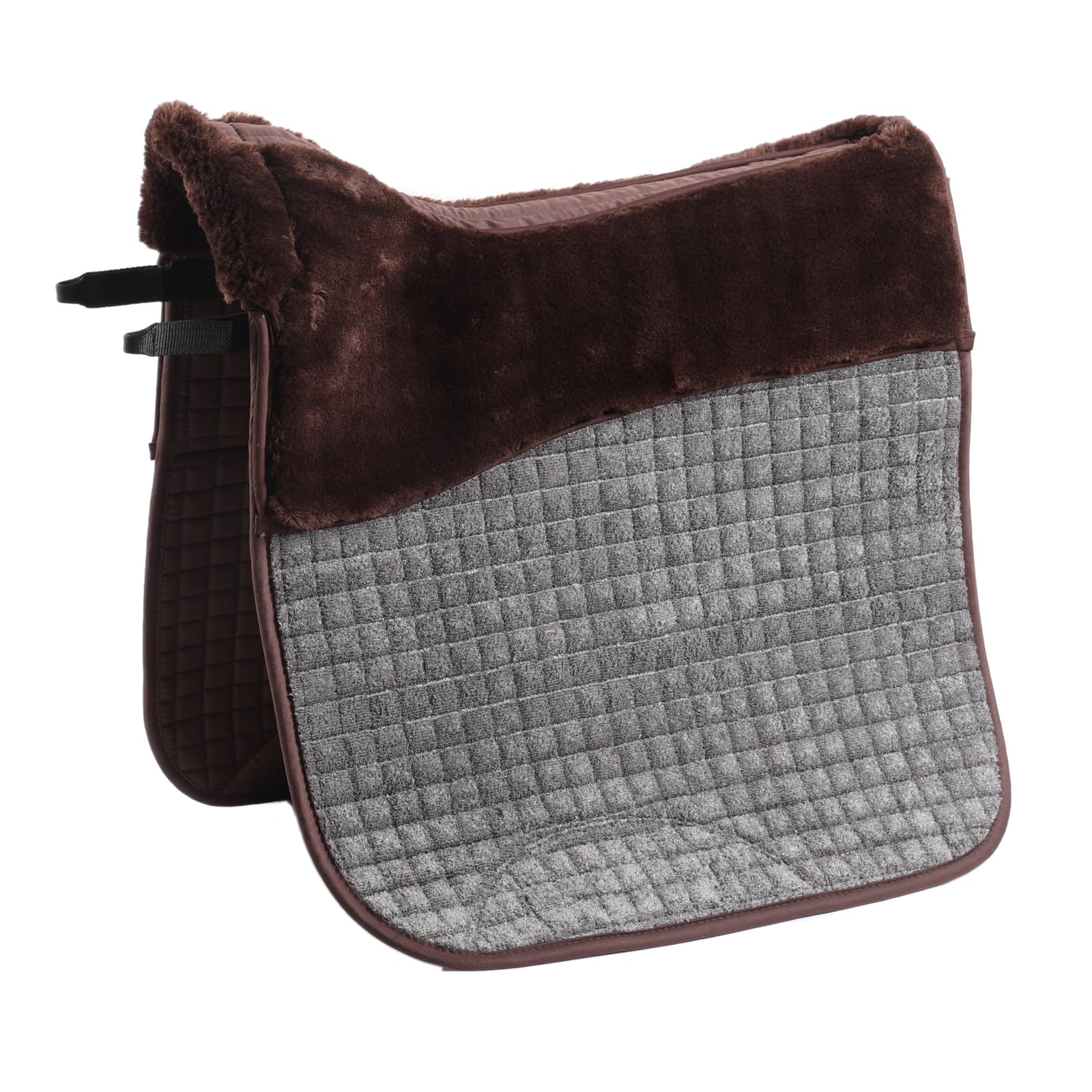 Almohadilla de piel sintética para silla de montar a caballo, manta completa Numnah Saddlecloth cuadrada con columna vertebral transparente de alta marchitura para montar a caballo, absorción