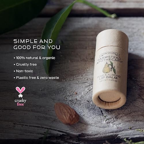 Miniatura 4 de Farmstead Apothecary Bálsamo labial 100% natural con cera de abejas orgánica, manteca de karité orgánica y aceite de coco orgánico, vainilla