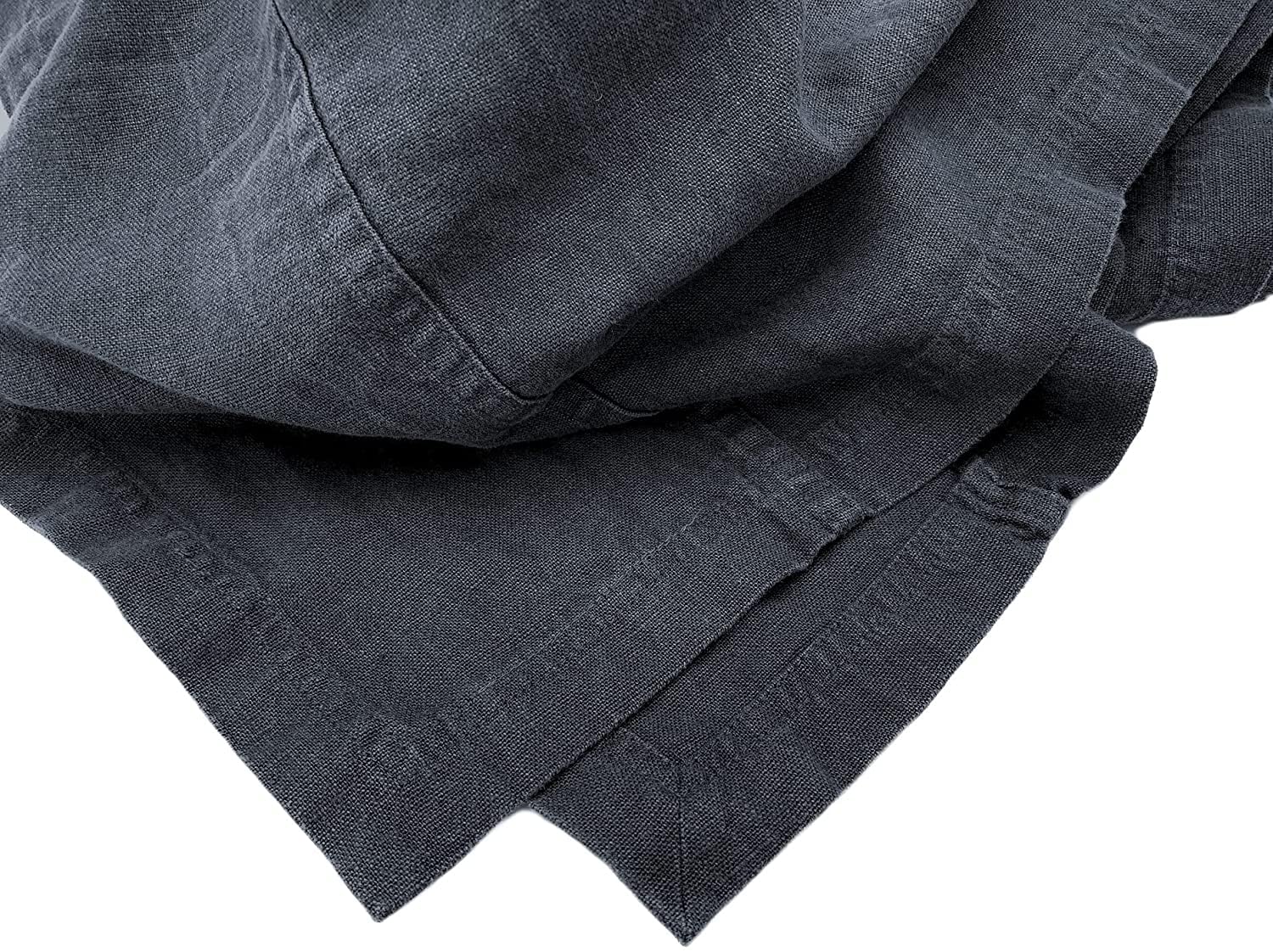 JOWOLLINA Bettüberwurf Tagesdecke Rasa aus 100% Leinen Stonewashed (Anthrazit, 250x275 cm)