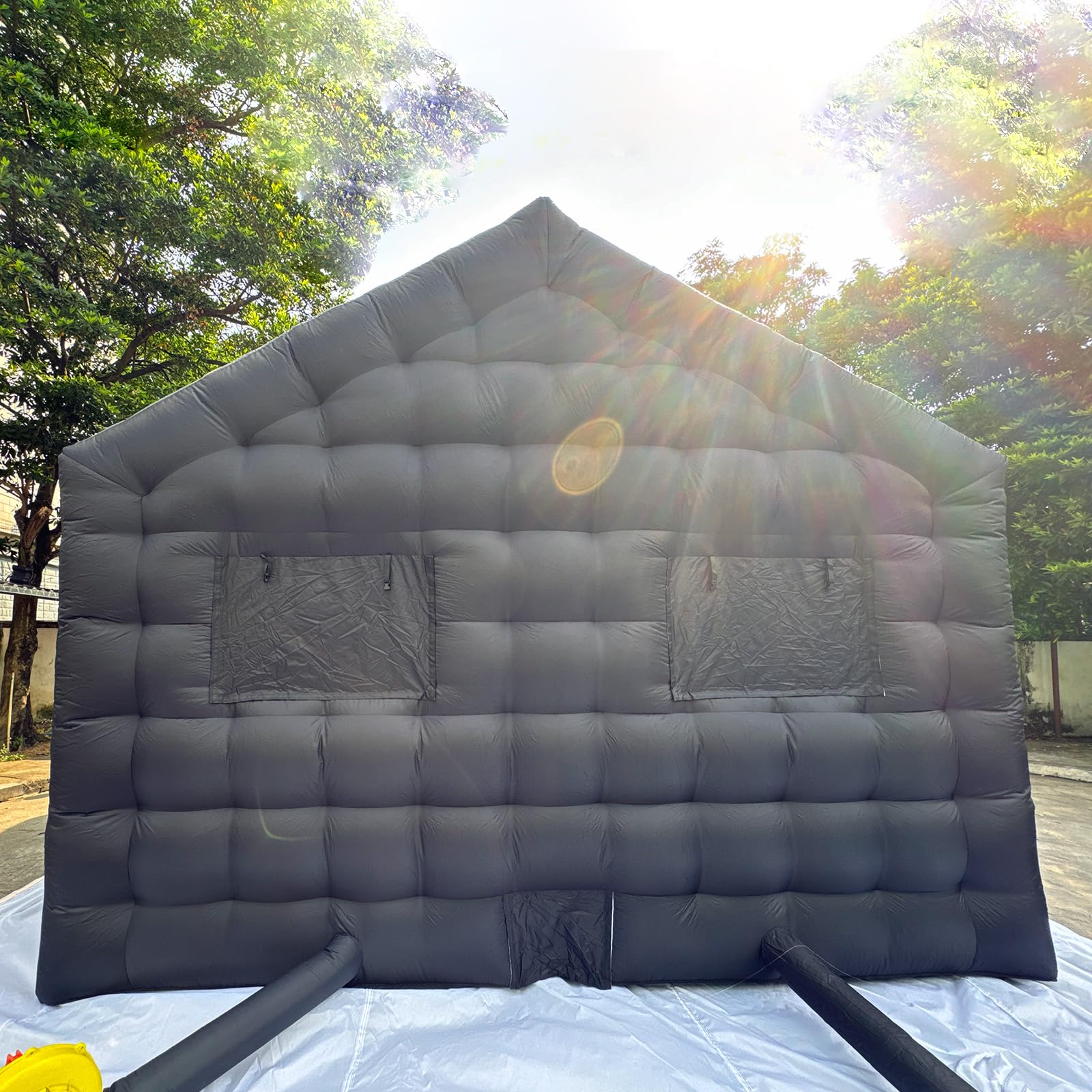Inflatable Nightclub Tent, Inflatable Disco Tent, Inflatable Portable Club Tent. Black Cube Shape. for Nightclub Events, Parties, exhibitions, Weddings and Entertainment (20FT*17FT*14FT)