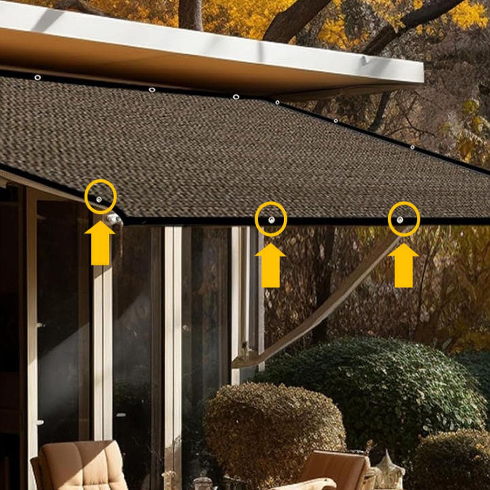 Red de Sombreado con Ojales de 2 x 3 m,Toldo Vela de Sombra con Ojales 85% Malla Sombreadora de Bloque UV Pantalla de Privacidad para Patio Jardín,5x7m
