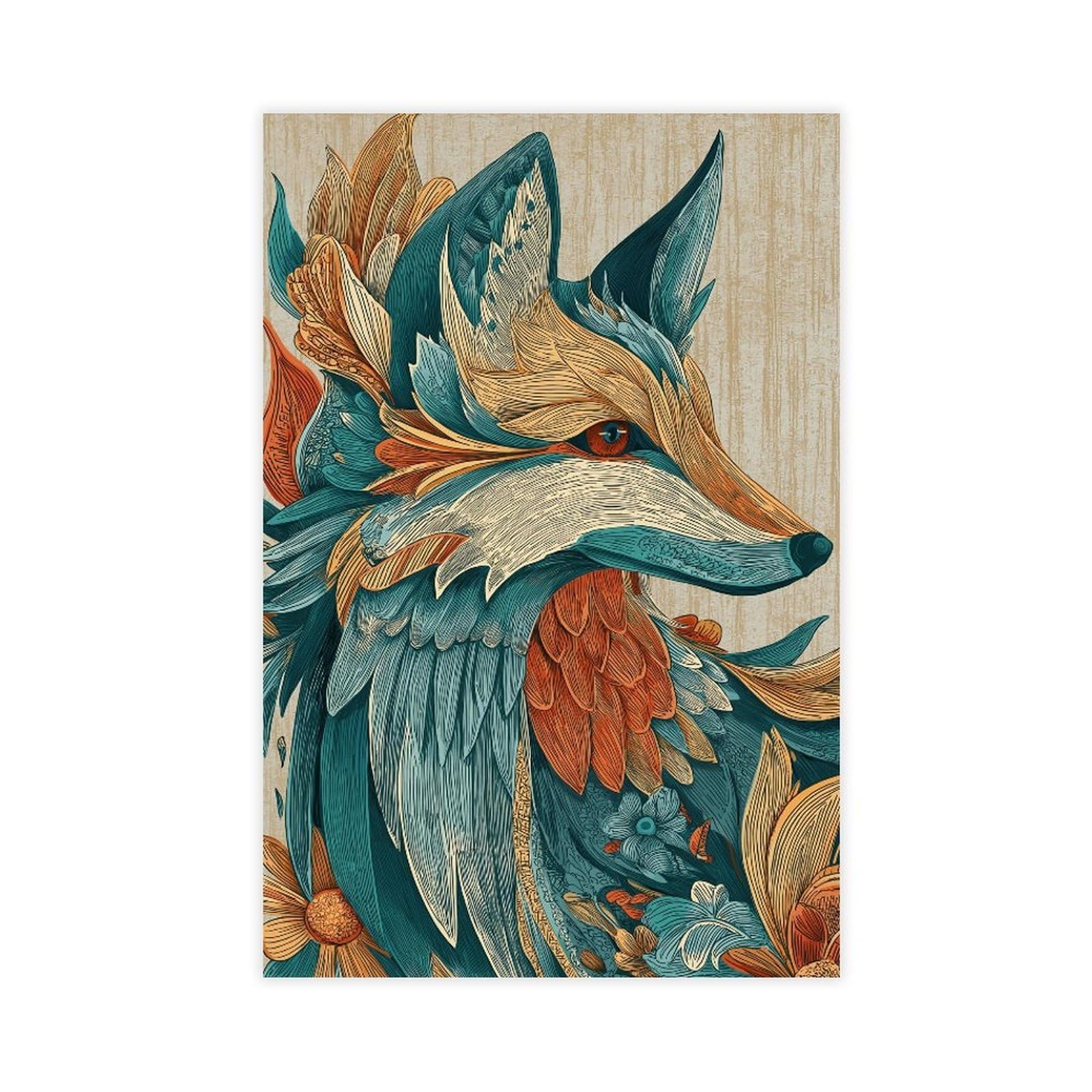 Mrycq Unframe-Style Colorful Fox Poster Canvas Poster For Bedroom Decor Gift