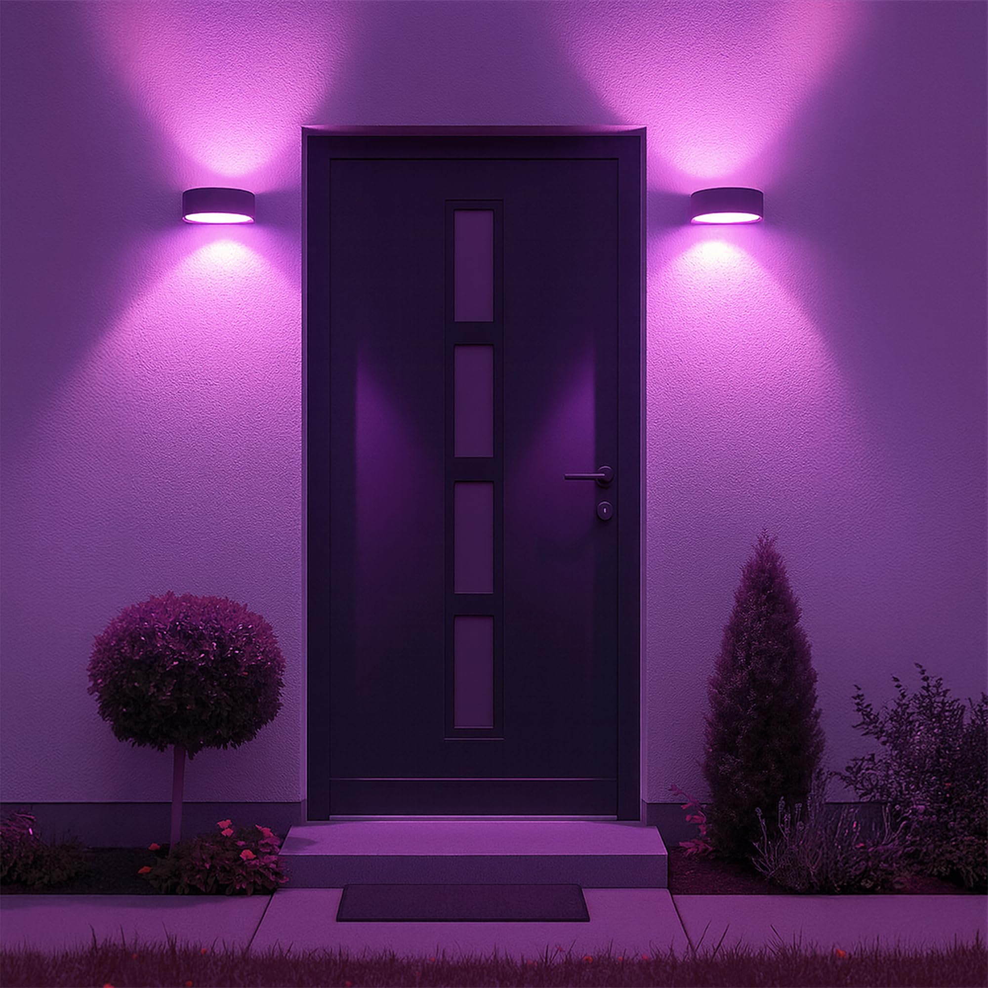 SSC-LUXon 2 Stück LIMO Wandleuchte Außen Smart anthrazit IP44 mit LED Smart RGB CCT E27 dimmbar – Wandlampe Up Down für Hauswand & Balkon