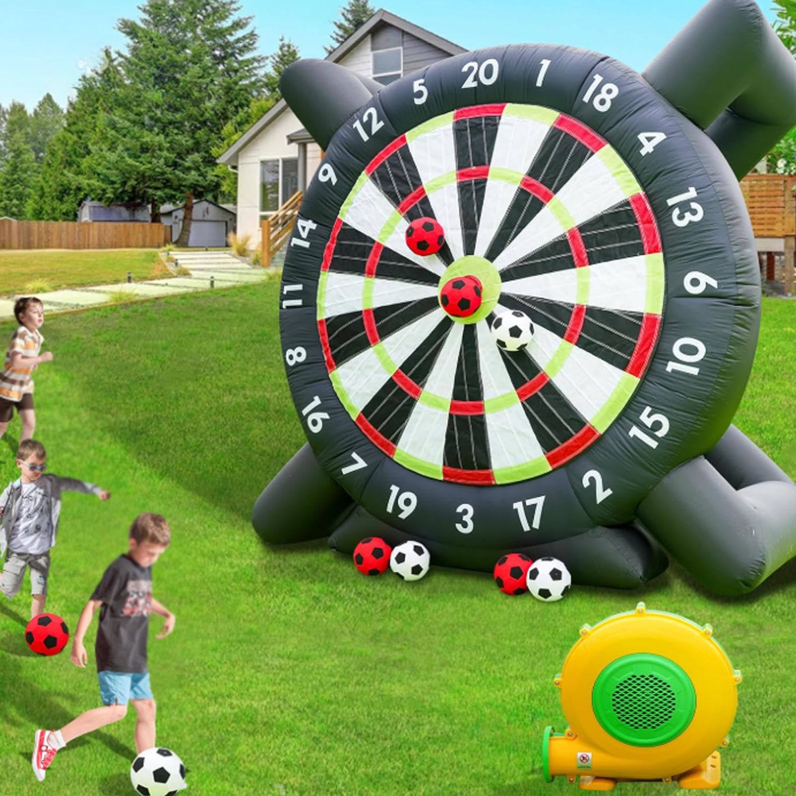 Oiyekntd Inflatable Soccer Darts Board for Garden Games, Giant Dartboard with 8 Soccer Balls & Blower, Outdoor Giant Inflatable Football Dartboard Game Portable Soccer Training Aid C-4M/13FT