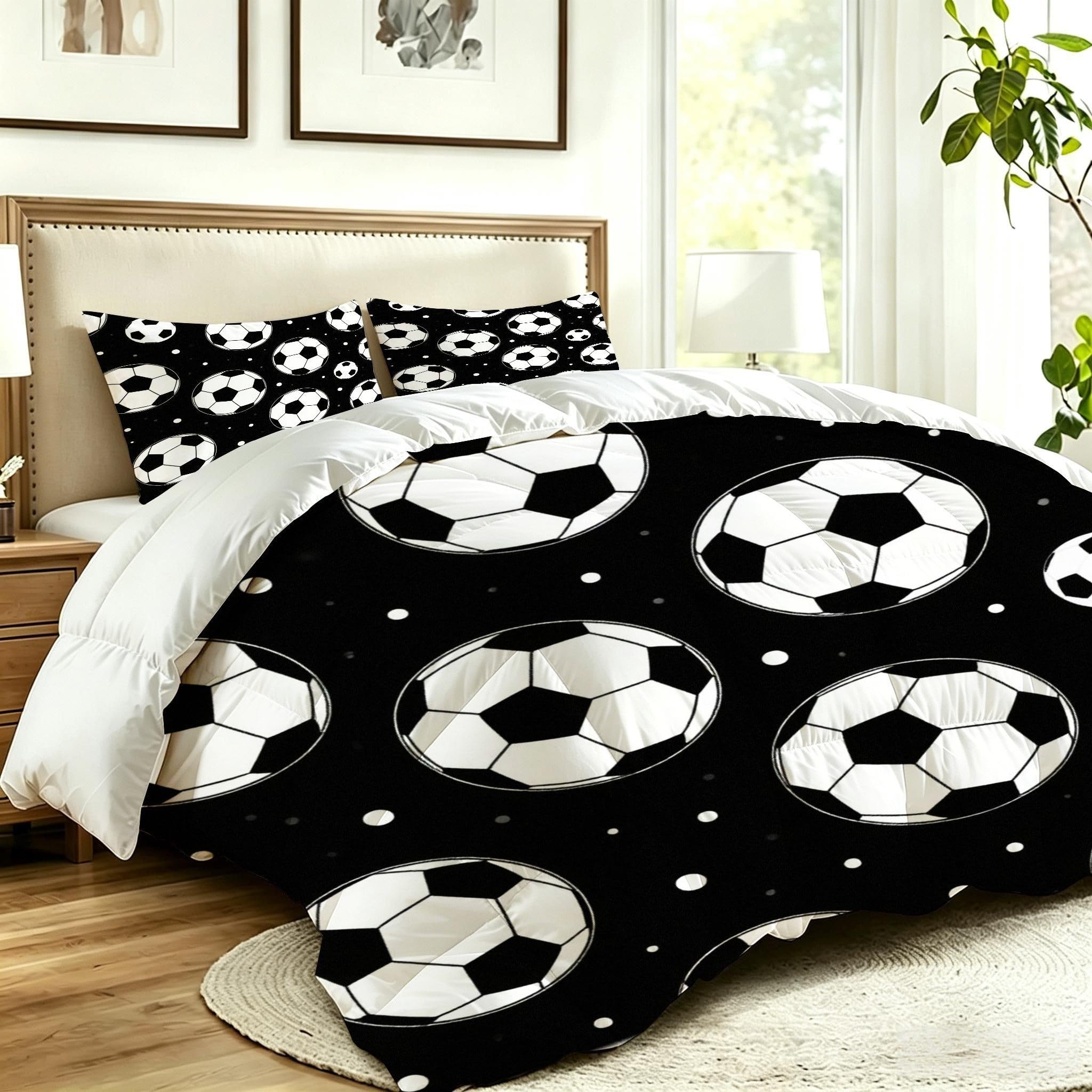 Edredón King Size Estampado 3D | FúTbol Estampados NiñOs, Nórdico Máximo Confort para Camas Grandes, Lavable, Reversible, Incluye 2 Fundas de Almohada 50x75 cm_A19710