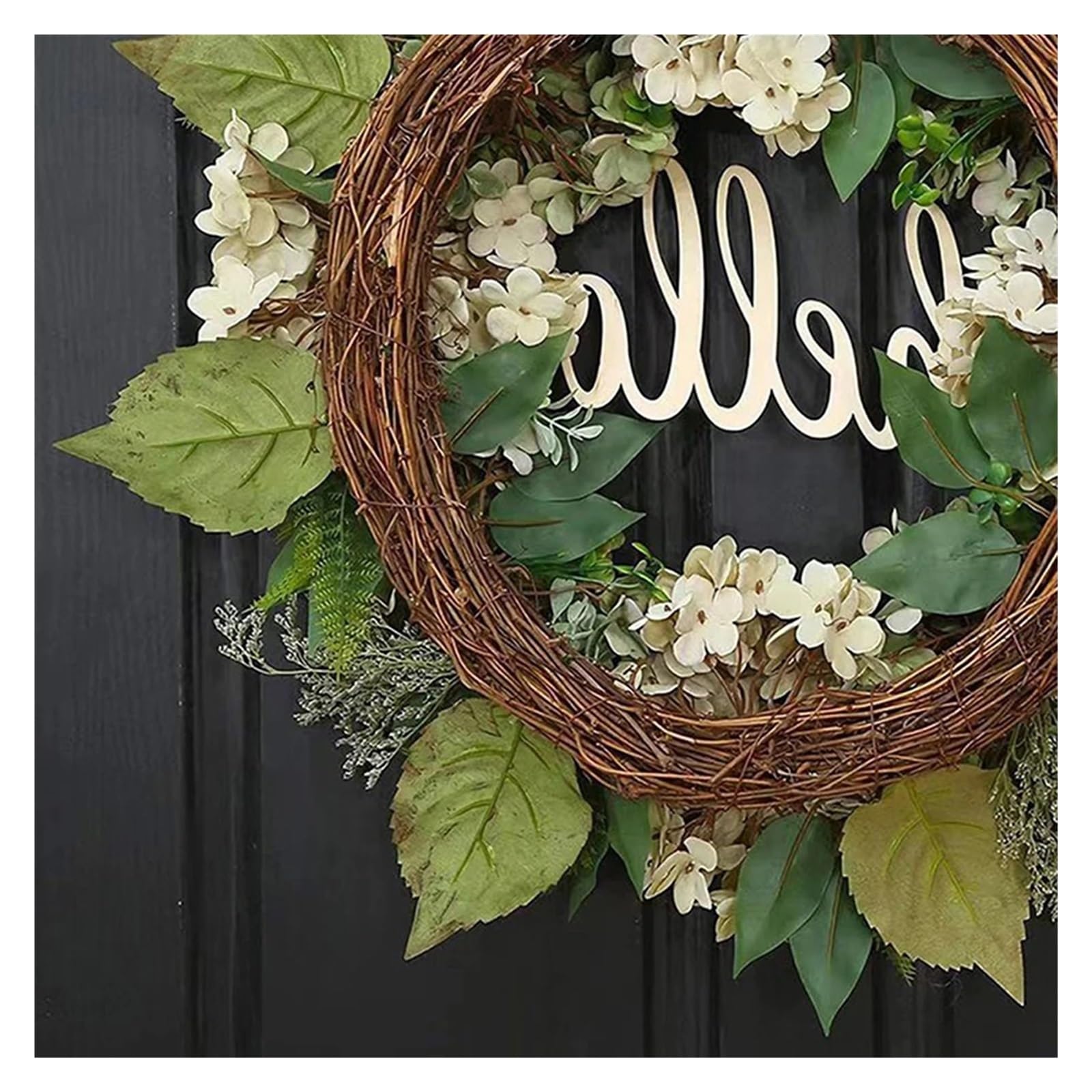 Couronne De Porte Couronne d'hortensia Artificielle Guirlande de Maison Décoration de Porte d'entrée Fond Mural Décoration de Noël Guirlande de Couronne de Porte de Noël