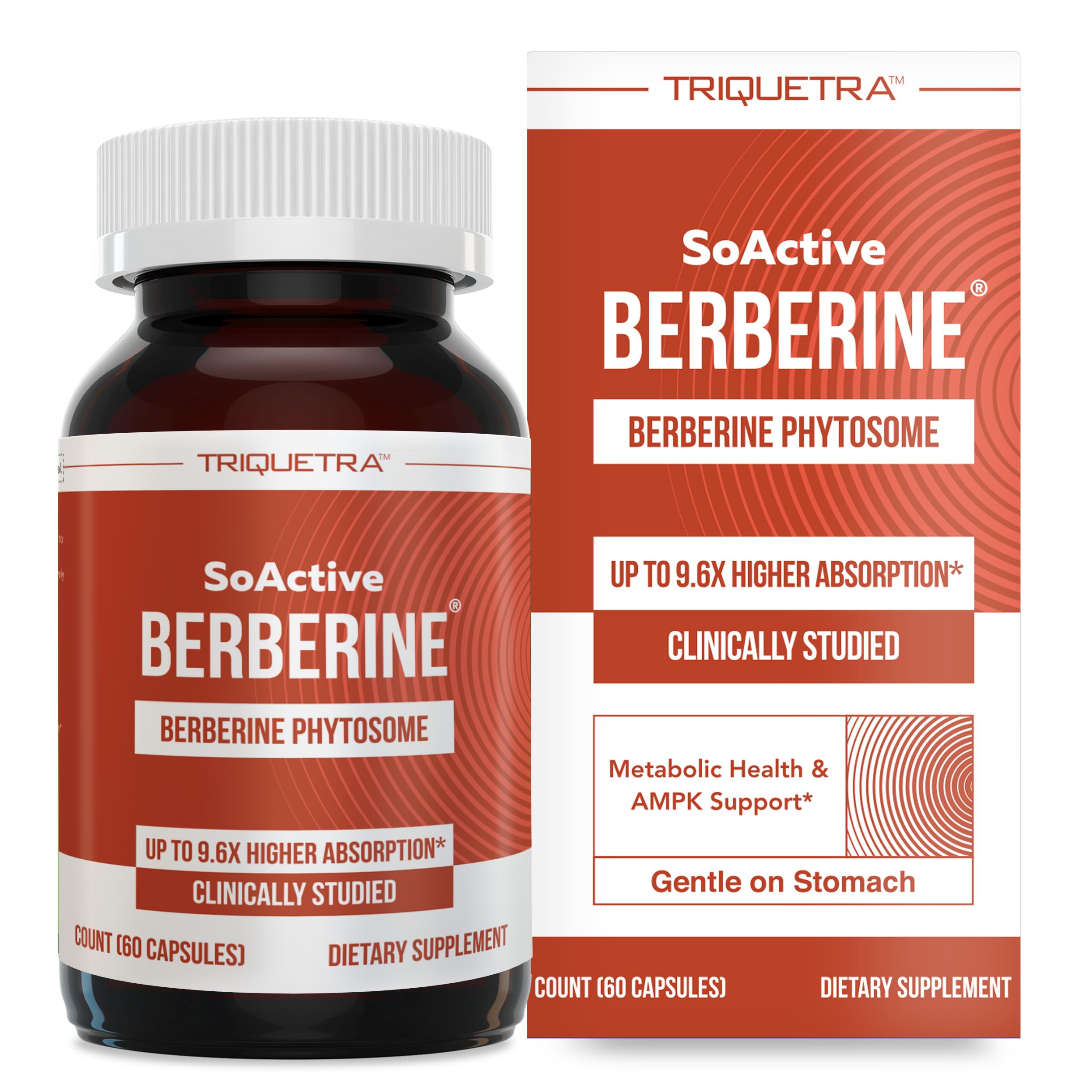SoActive® Berberine 550 mg: 9.6X Higher Absorption, Clinically Proven Most Effective Berberine - Optimized Berberine Phytosome | Clinically Validated Dose | Metabolism, Blood Sugar, AMPK | 60 Servings
