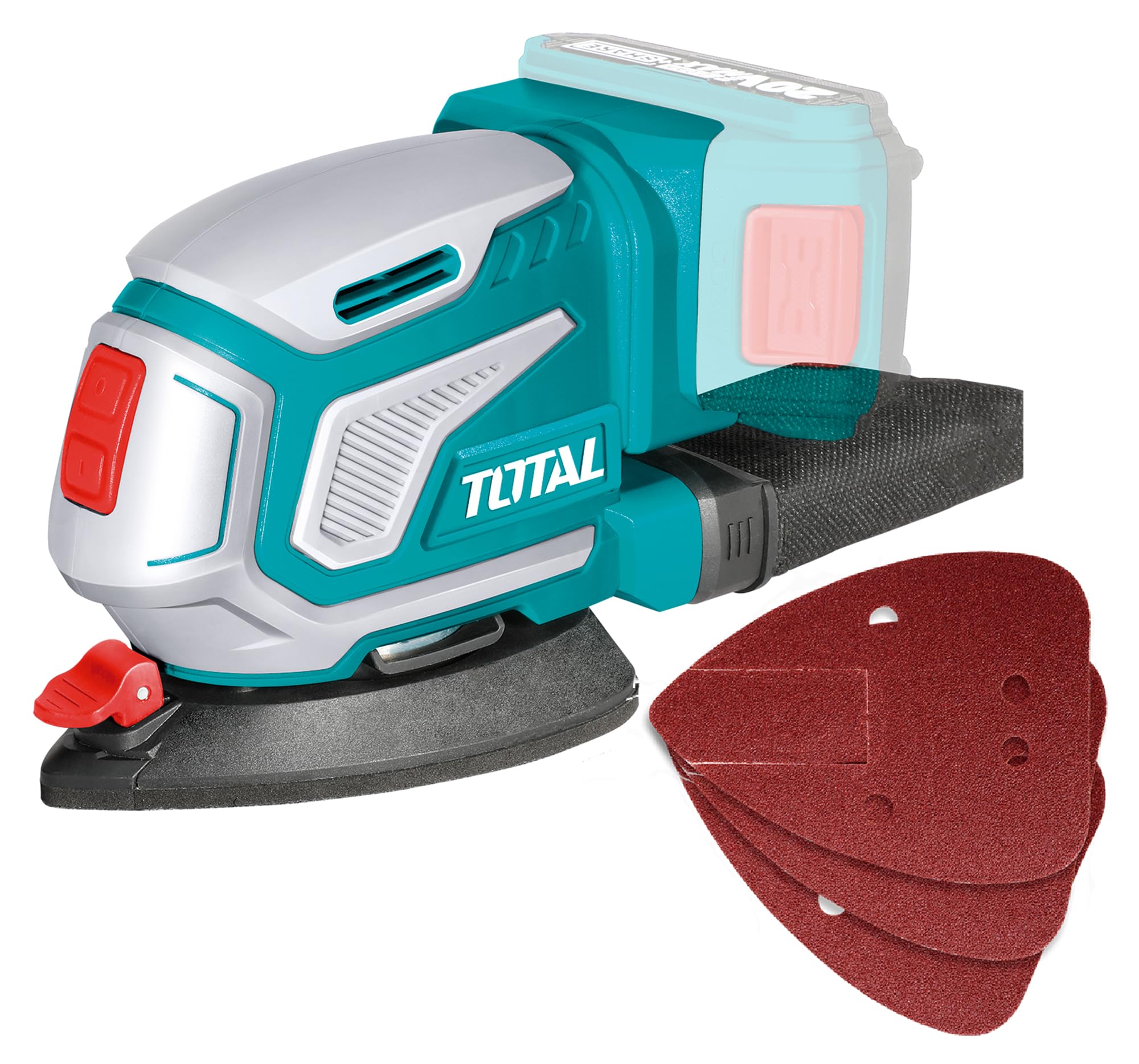 TOTAL - Multiligatrice Delta a batteria 20 V | Levigatrice da 13000 RPM | Raccolta della polvere | Fissaggio rapido e comodo | Senza batteria o caricatore