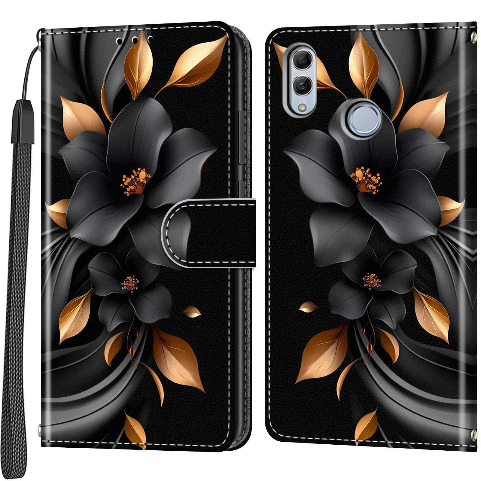 Pokrowiec na Huawei P Smart 2019 / Honor 10 Lite, Skórzane etui z klapką i przegródkami na karty magnetyczne etui kompatybilne Huawei P Smart 2019 / Honor 10 Lite