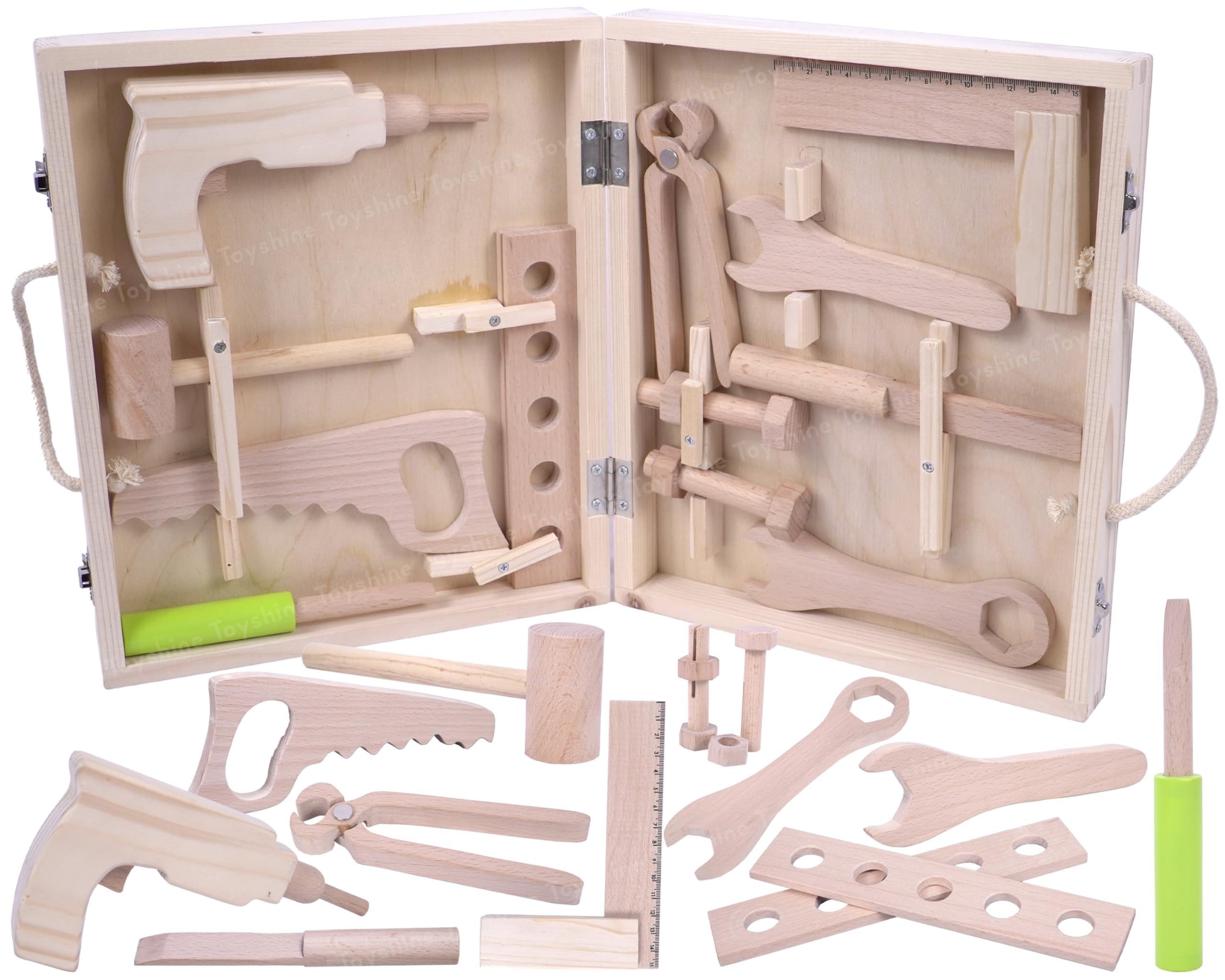 Toyshine Pretend Play Wooden Tool Set Toy with Carry Case Packaging (B07D812MDL) Amazon Price History, Amazon Price Tracker