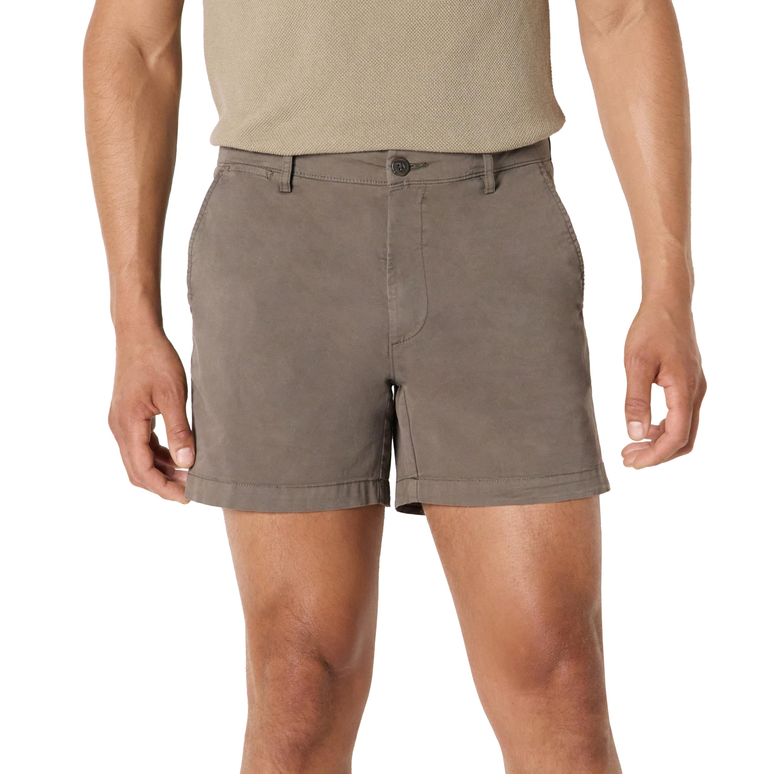 Amazon Essentials Men's Slim-Fit 5" Lightweight Comfort Stretch Oxford Cotton Shorts