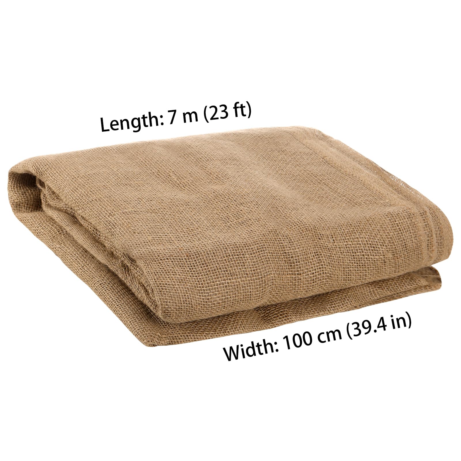 JOIKIT Lot de 2 rouleaux de toile de jute naturelle pour décoration de table, travaux manuels - 100 cm x 7 m