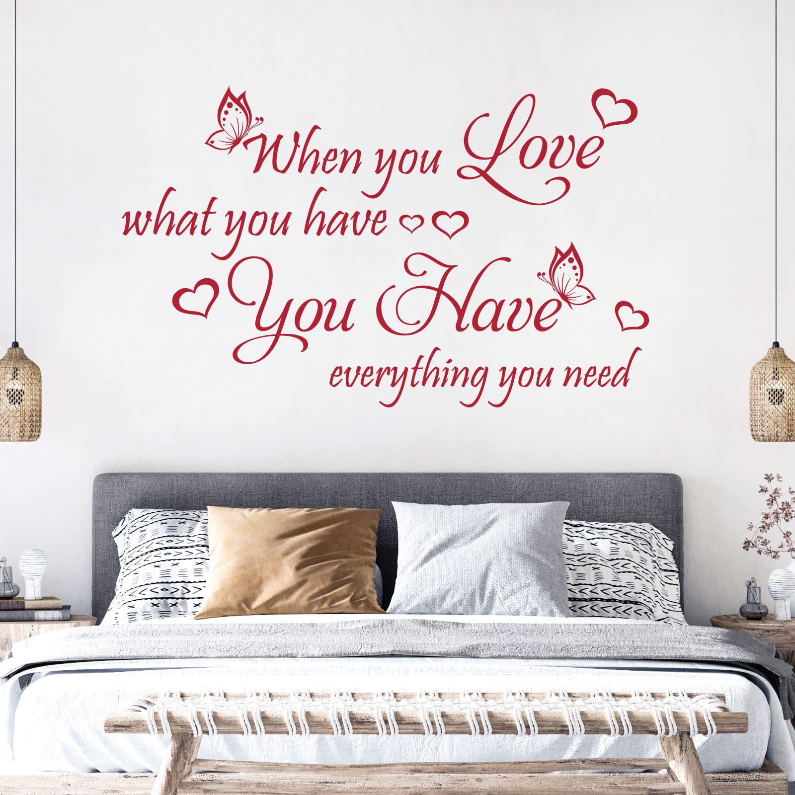 When You Love What You Have, You Have Everything ... - Quote Decal Wall Sticker [XLarge] [Cherry]