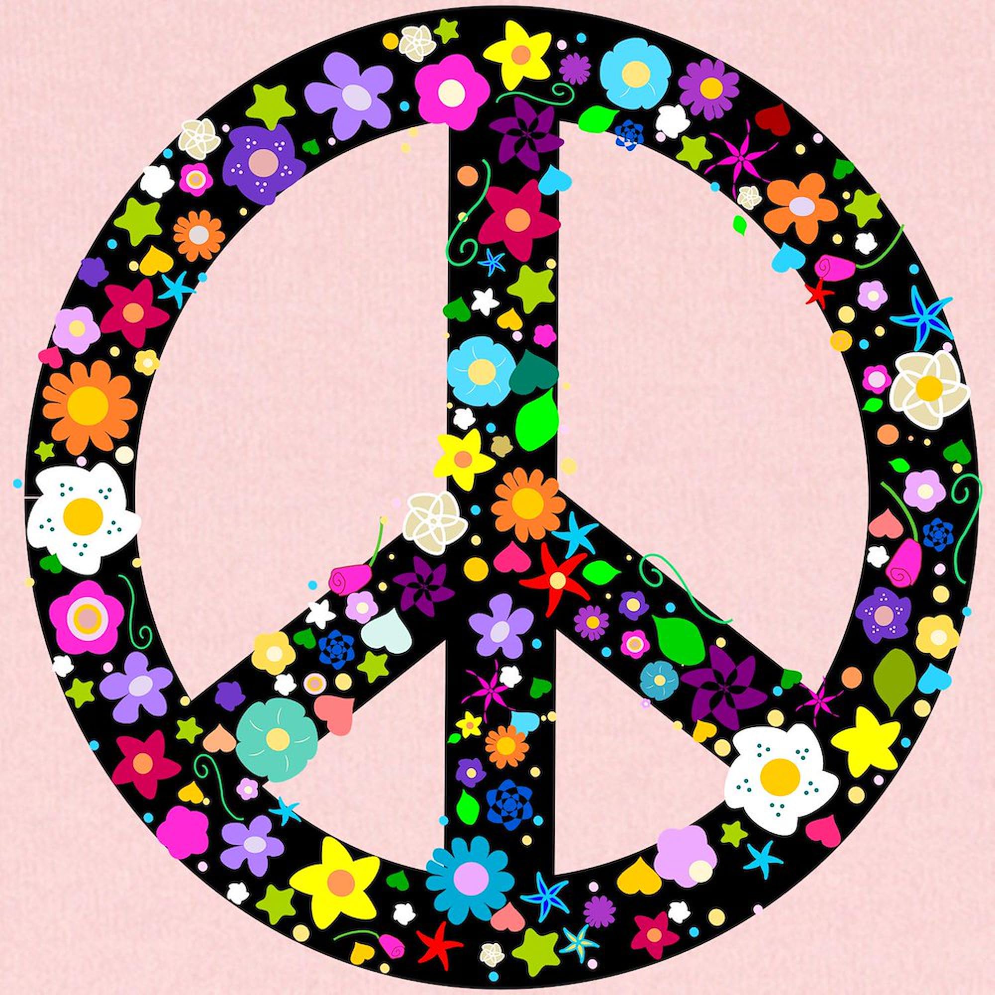 CafePress Hippie Flowery Peace Sign Baby Blanket, Super Soft Newborn Swaddle