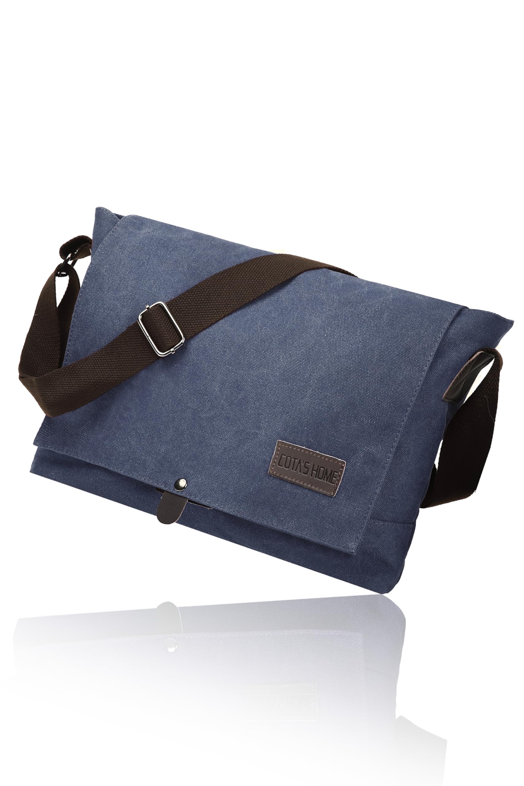 Cotas home Canvas Messenger Bag for Men Fits 14 Inch Laptop A4 Documents Large Capacity Crossbody Shoulder Bag